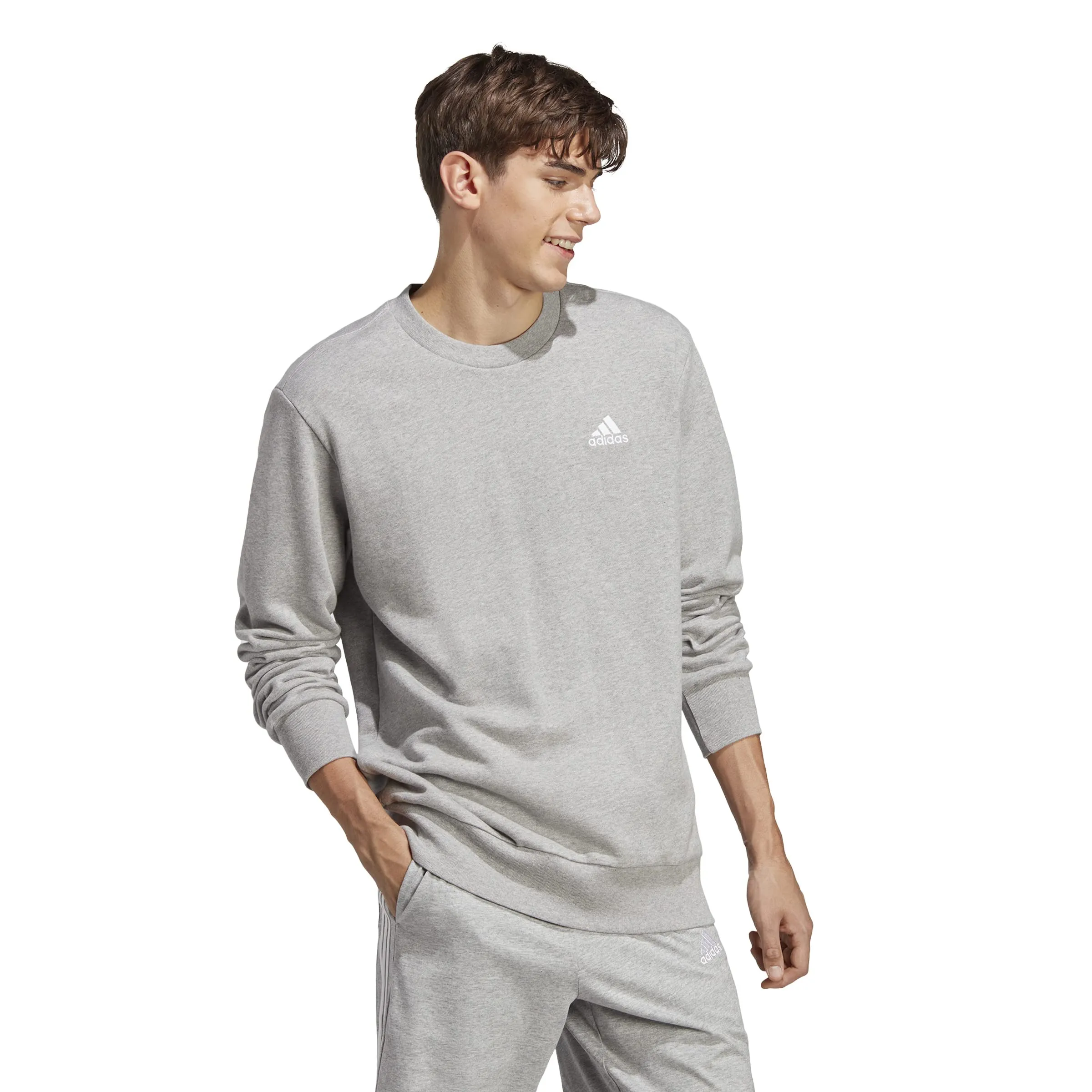 Adidas Essentials French Terry Embroidered Small Logo Sweatshirt - Medium Grey Heather, S - immagine 6