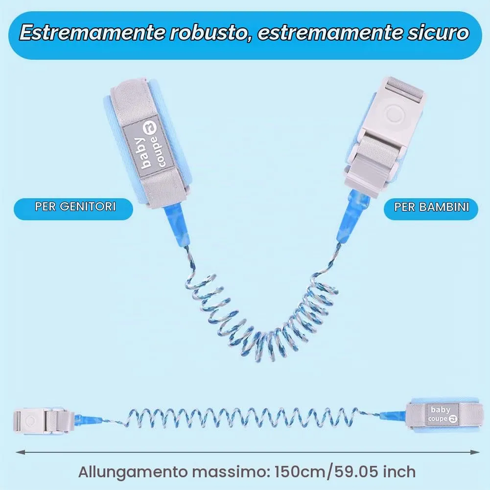 Aomig Bracciale Sicurezza Bambino Anti-Perso con Blocco del Sensore, 1.5M, Riflettente, Blu - immagine 2