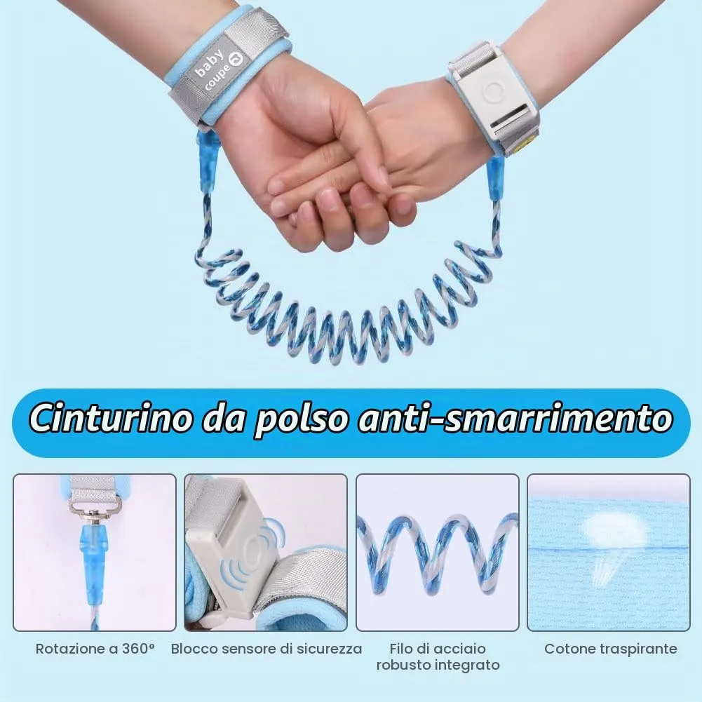 Aomig Bracciale Sicurezza Bambino Anti-Perso con Blocco del Sensore, 1.5M, Riflettente, Blu - immagine 3