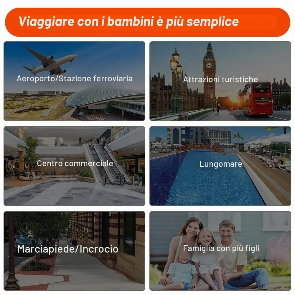 Aomig Bracciale di Sicurezza Anti-smarrimento per Bambini, Guinzaglio da Polso 2.5M, Arancione - immagine 6