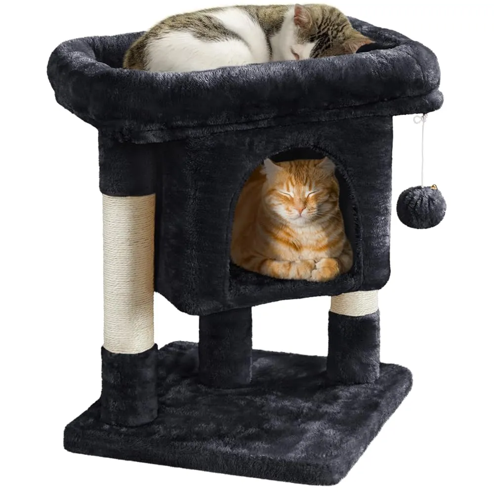 Yaheetech Albero per Gatti con Posatoio e Graffiatoio, 40,5 x 40,5 x 59 cm, Nero - immagine 1