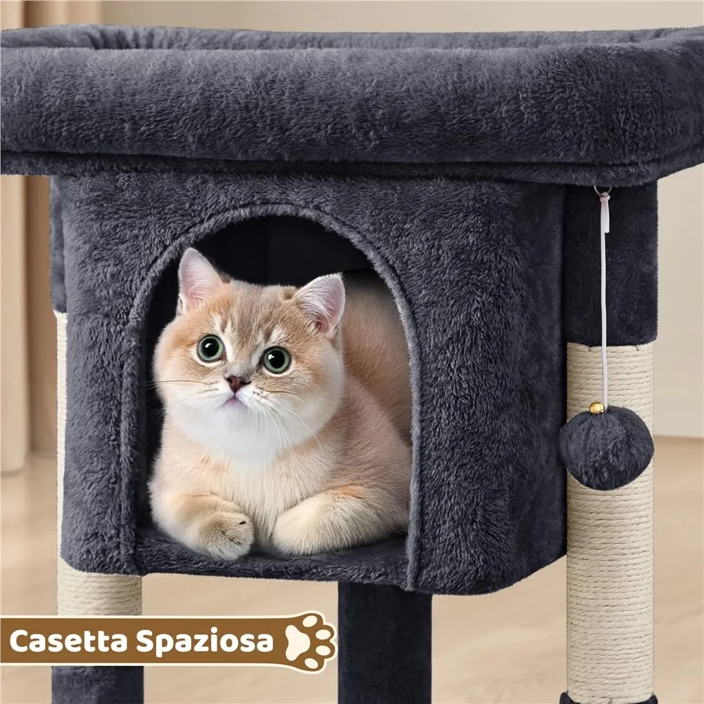 Yaheetech Albero per Gatti con Posatoio e Graffiatoio, 40,5 x 40,5 x 59 cm, Nero - immagine 5