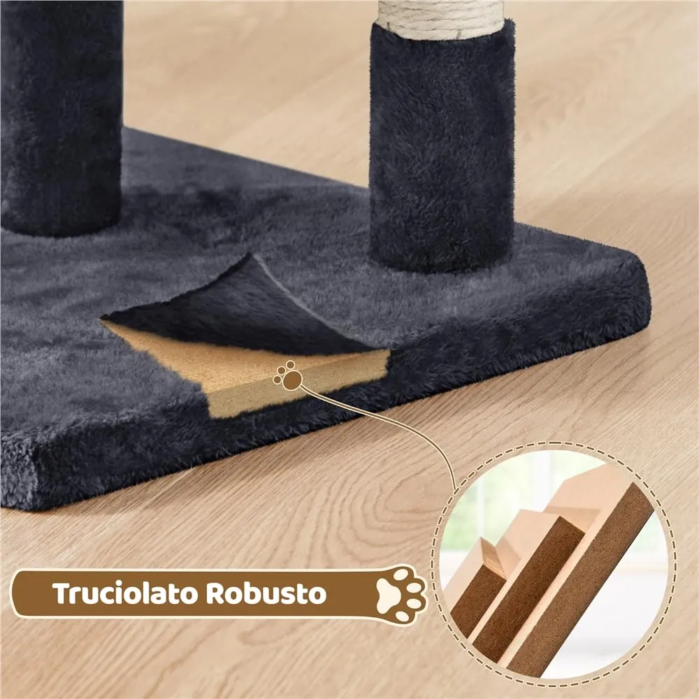 Yaheetech Albero per Gatti con Posatoio e Graffiatoio, 40,5 x 40,5 x 59 cm, Nero - immagine 9
