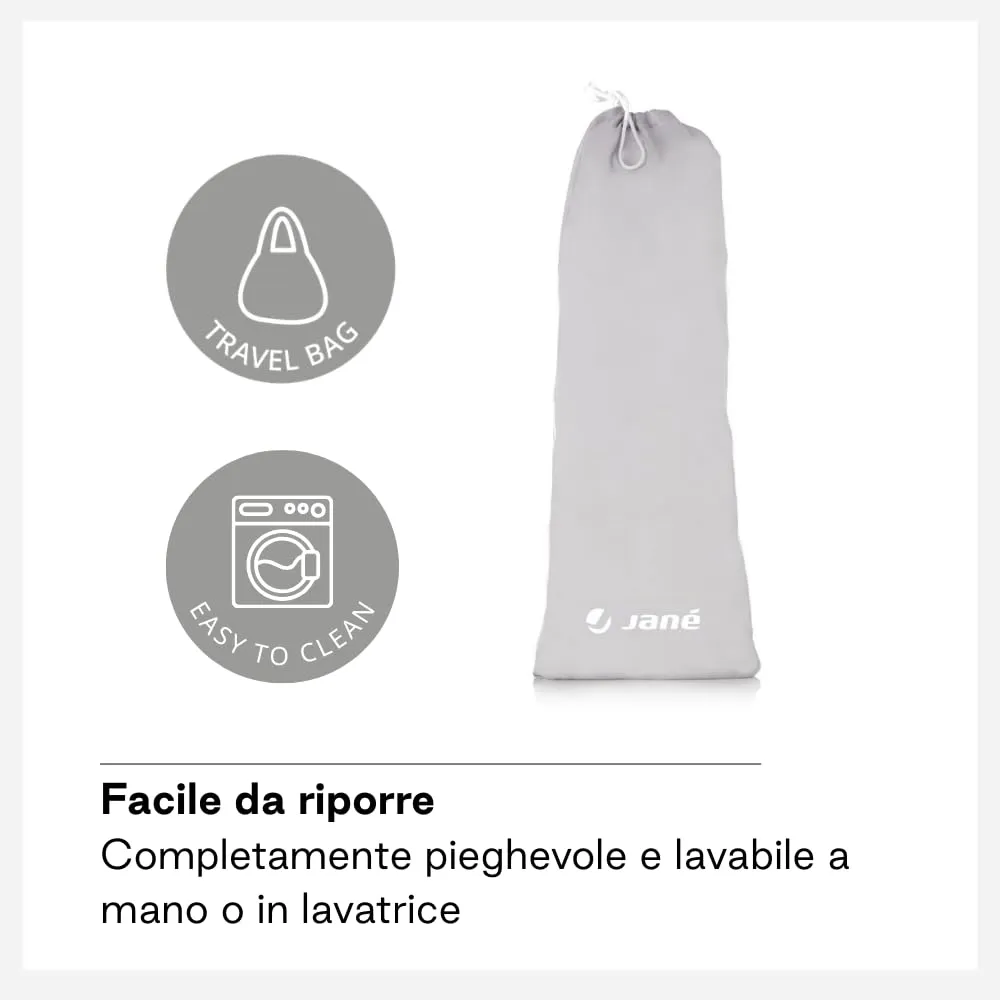 Jané Sponda Letto Ribaltabile 140 cm, Extra Alta e Traspirante, Pieghevole con Borsa da Trasporto, Grigio - immagine 7