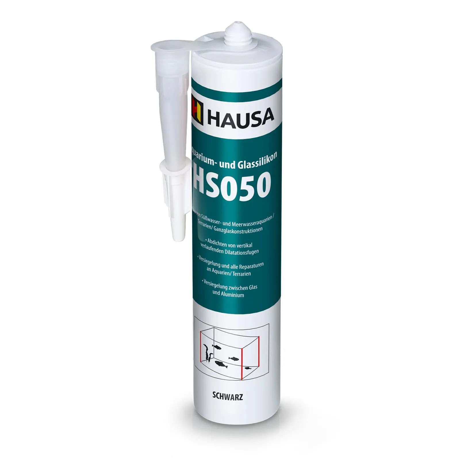 Hausa HS050 Silicone per Acquario e Vetro, Nero, 12 x 310 ml - immagine 4
