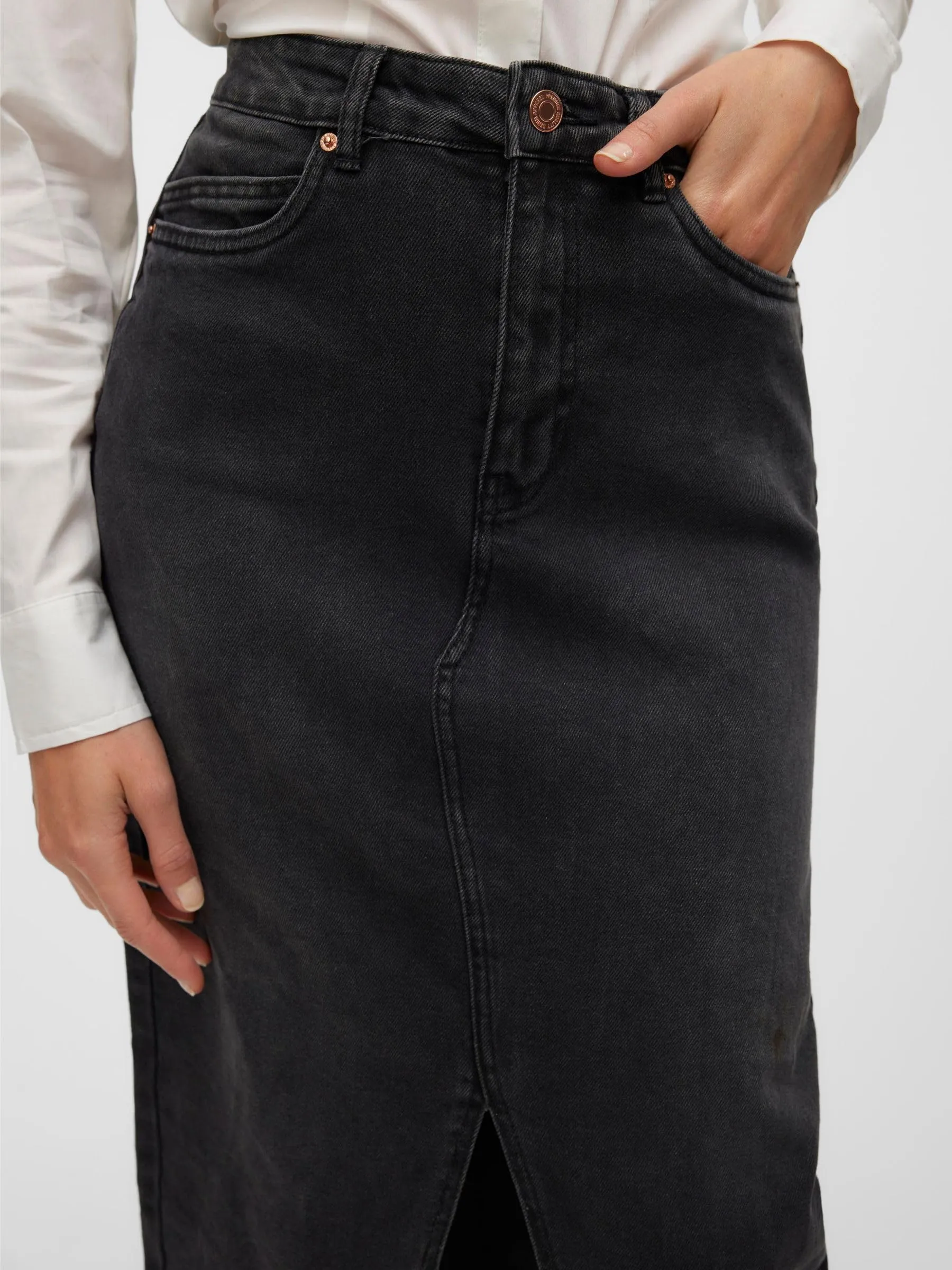 Vero Moda VMVERI HR Calf Denim Ga Noos, Nero, S - immagine 7