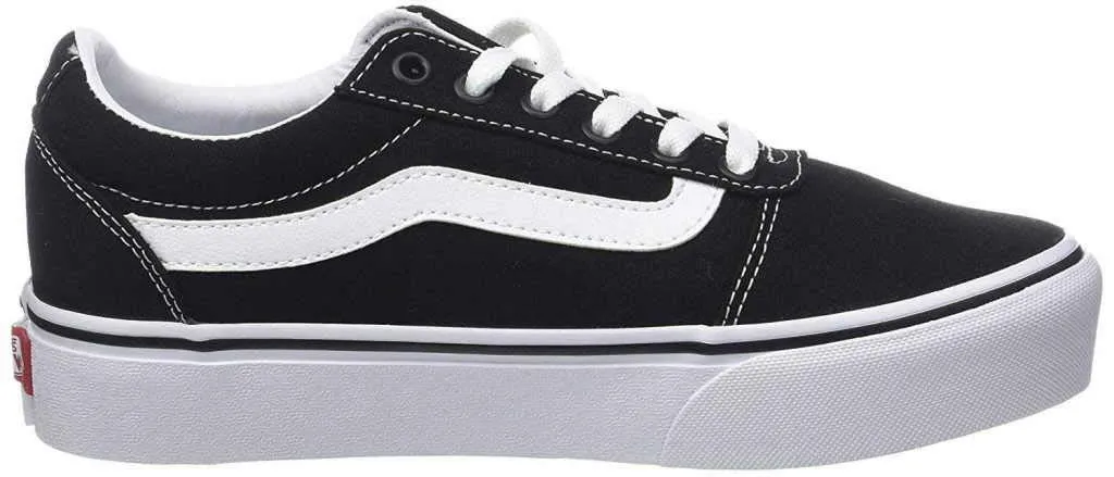 Vans Ward Platform Canvas Shoes, Women, Black/White, 40 EU - immagine 5