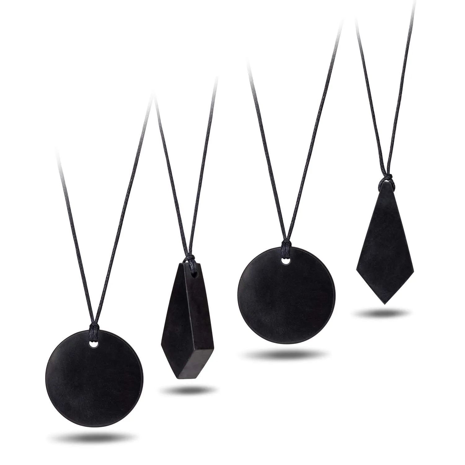 Heka Naturals Set di Ciondoli in Cristallo di Shungite - Collana Chakra in Pietre Nere - immagine 1