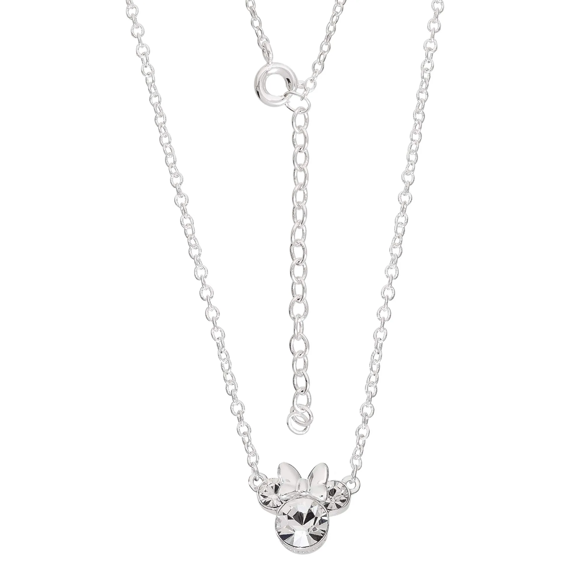 Disney Set Collana e Orecchini Minnie Mouse in Cristallo Placcati in Argento - immagine 3