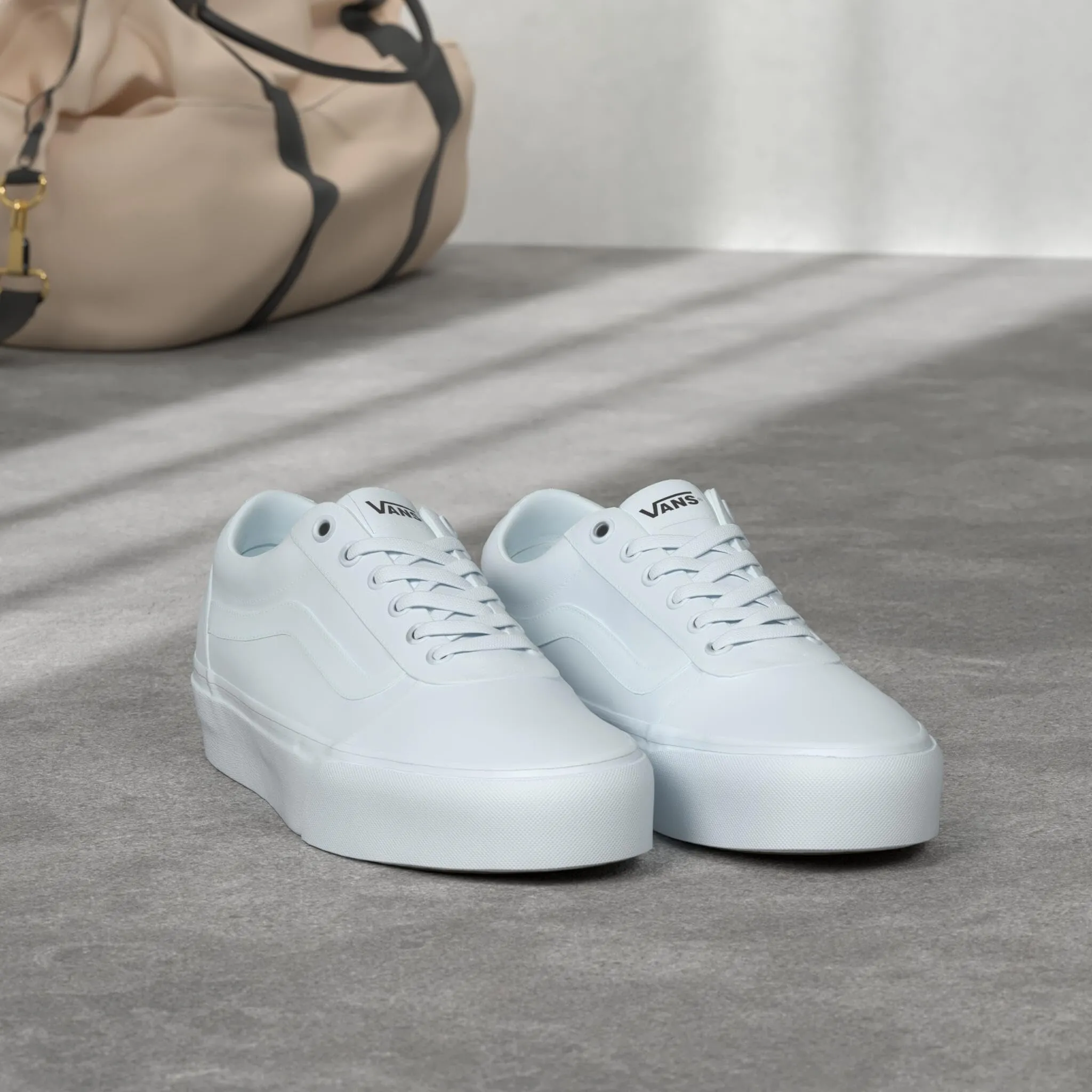 Vans Ward Platform Canvas Sneaker Donna, Bianco Canvas White 0rg, 35 EU - immagine 8