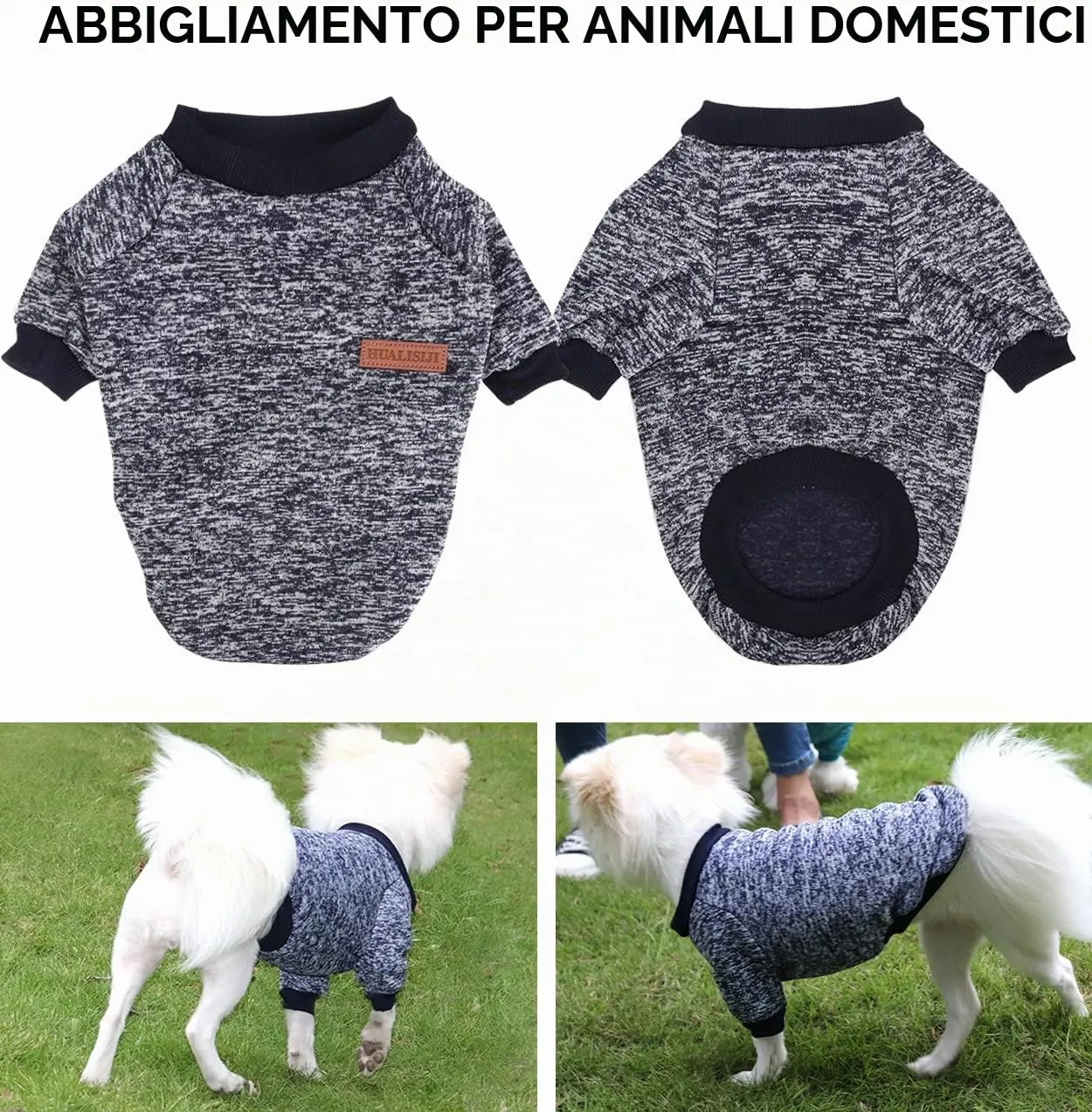 HuaLiSiJi Felpa per Cani, XL, Blu Navy - immagine 2