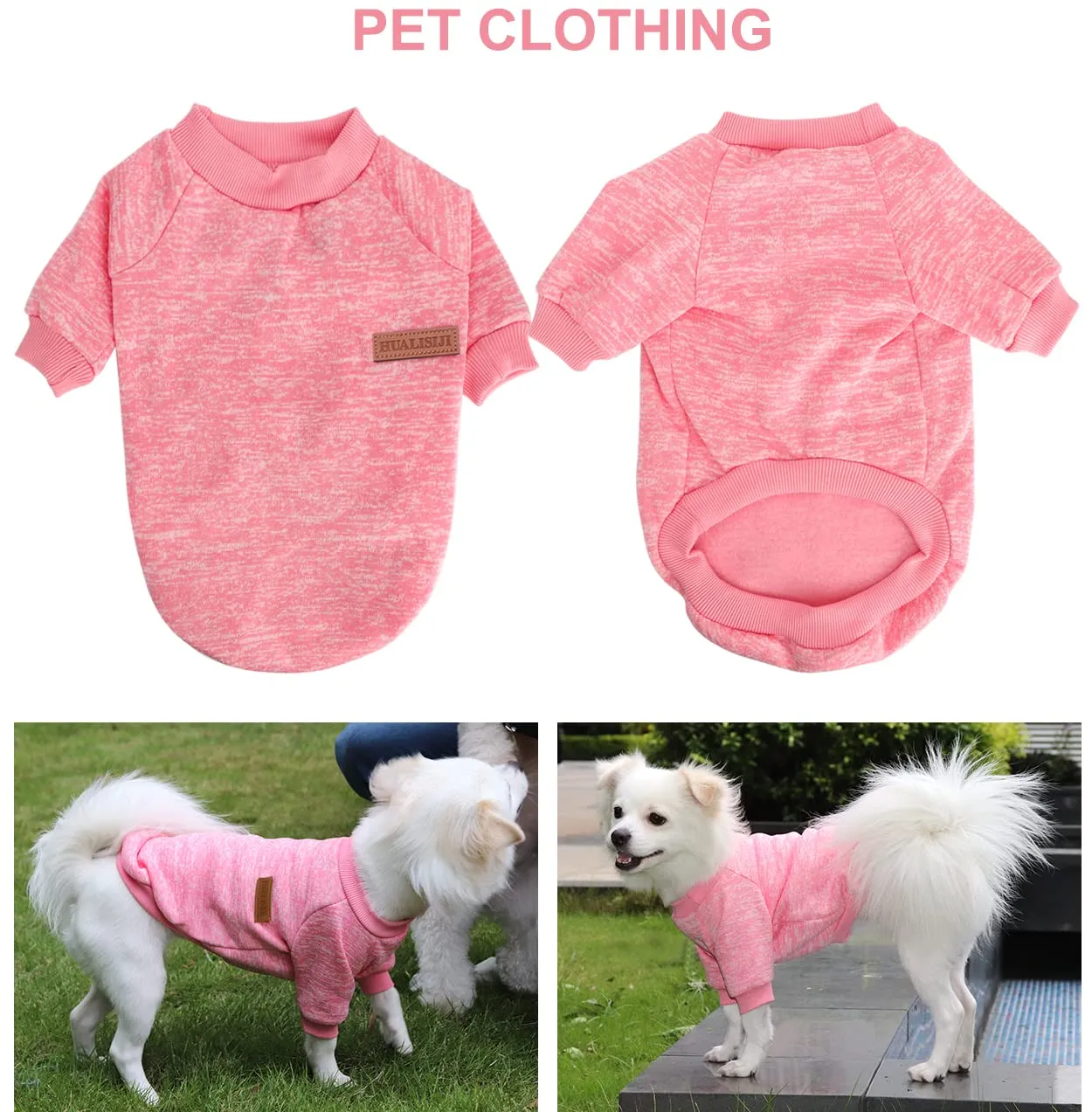 HuaLiSiJi Felpa per Cani, Rosa, Taglia L - immagine 2