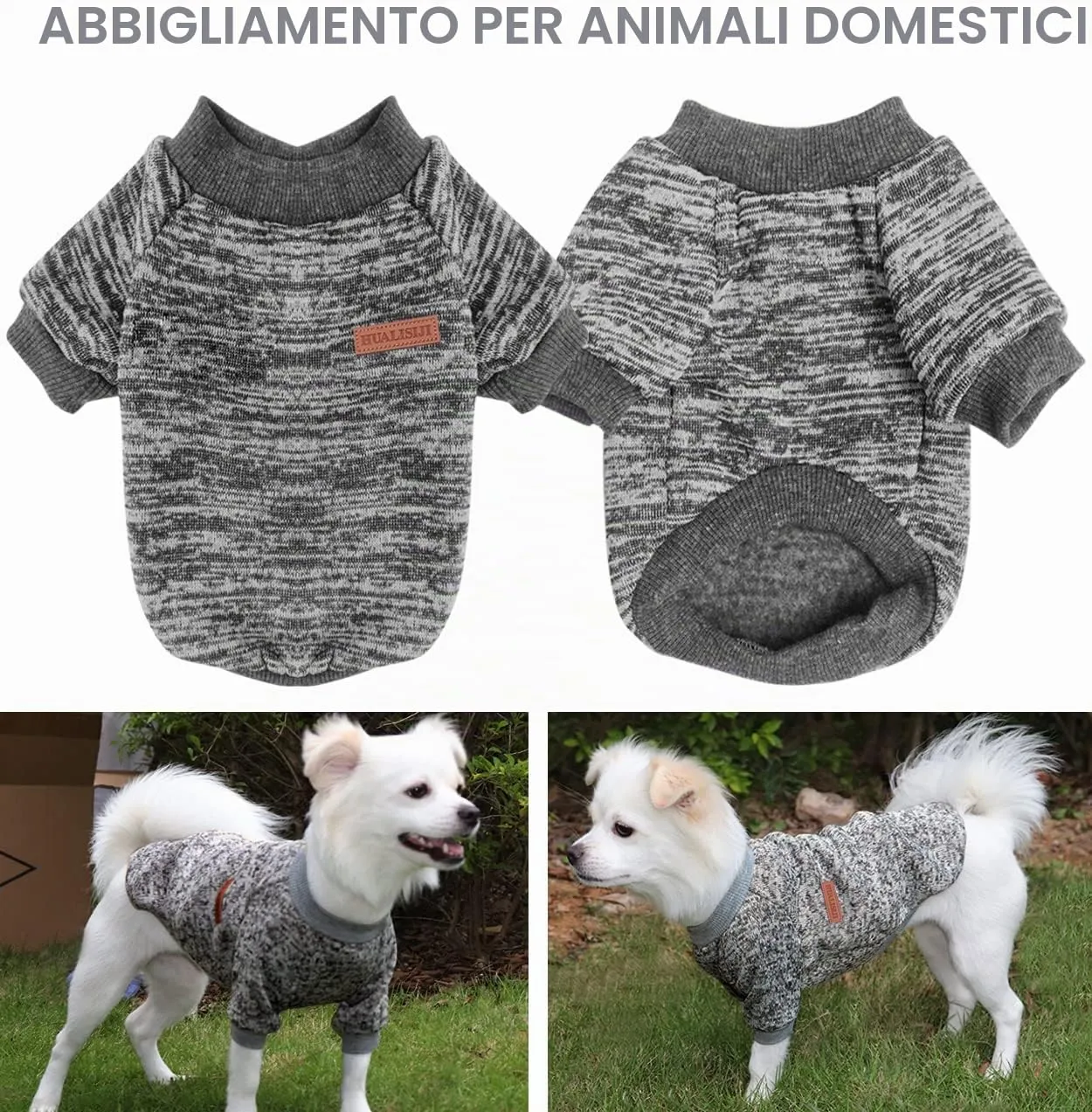 HuaLiSiJi Felpa per Cani, XL, Grigio - immagine 2