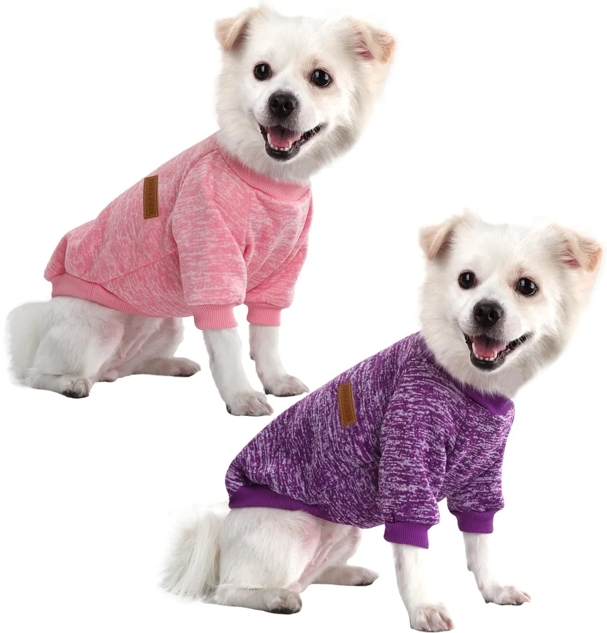 HuaLiSiJi Maglioncino Felpa in Pile per Cani Piccoli, Rosa+Viola, XS - immagine 1
