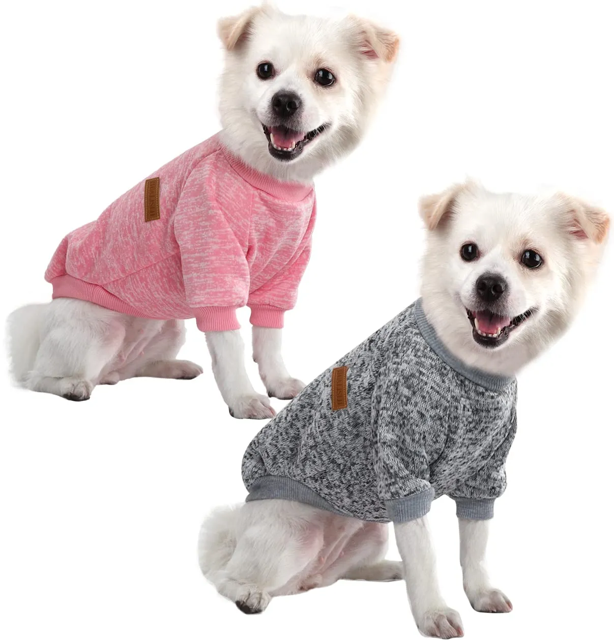 HuaLiSiJi Felpa per Cani, Rosa+Grigio, XXL - immagine 1