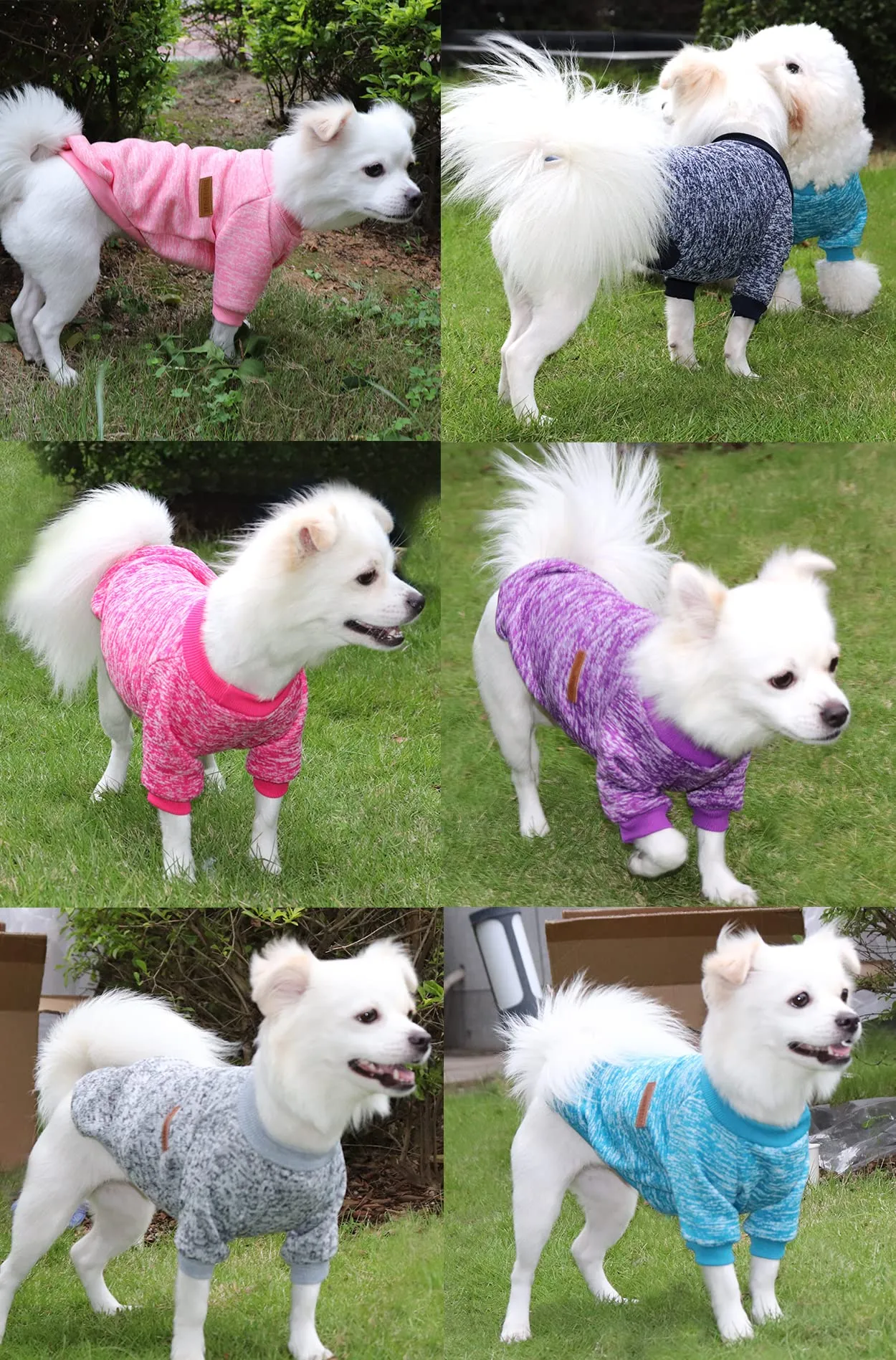 HuaLiSiJi Felpa per Cani Maglioncino (Blu+Viola, XXL) - immagine 4