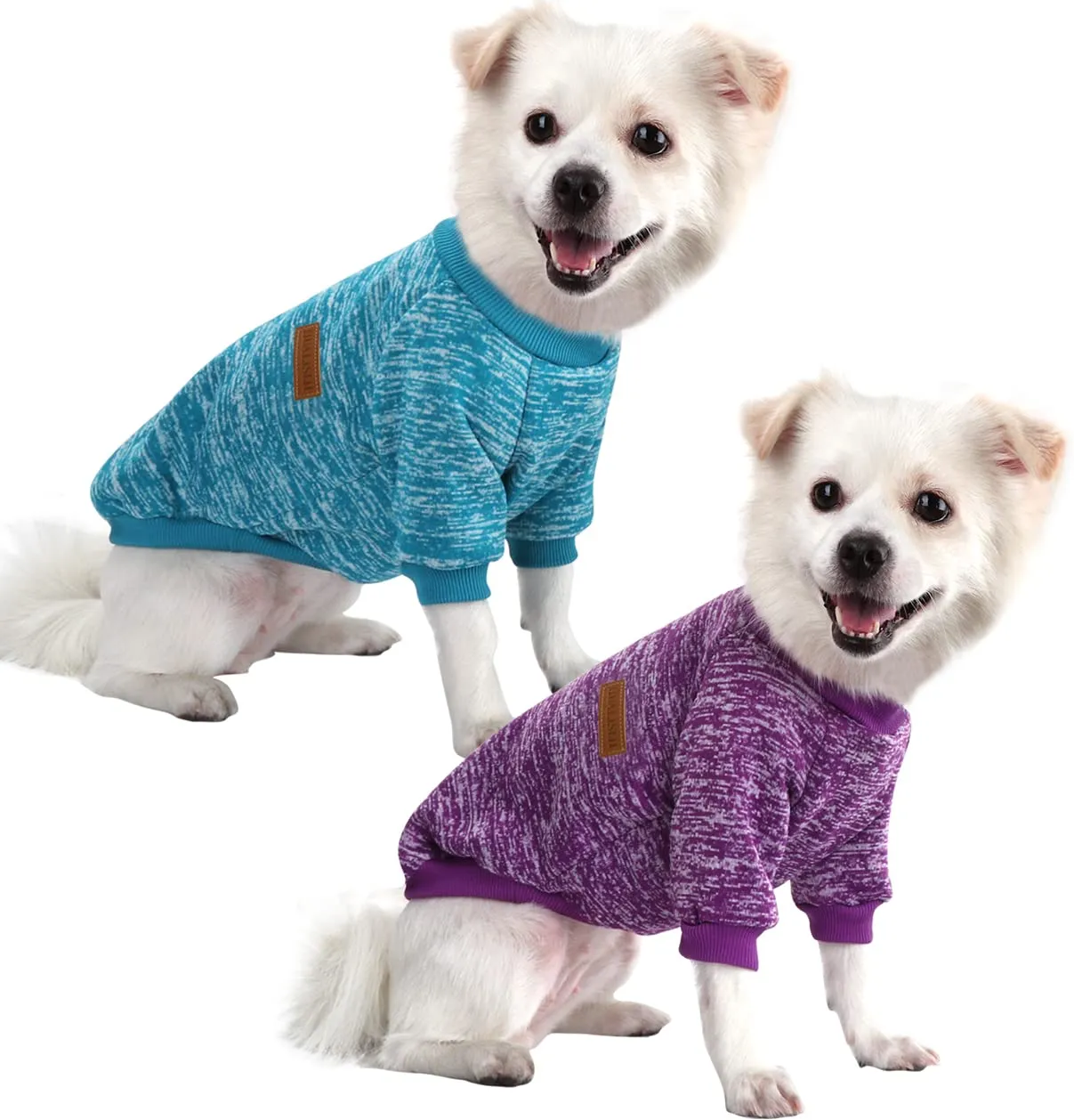 HuaLiSiJi Maglione per Cane e Gatto, Blu+Viola, S - immagine 1