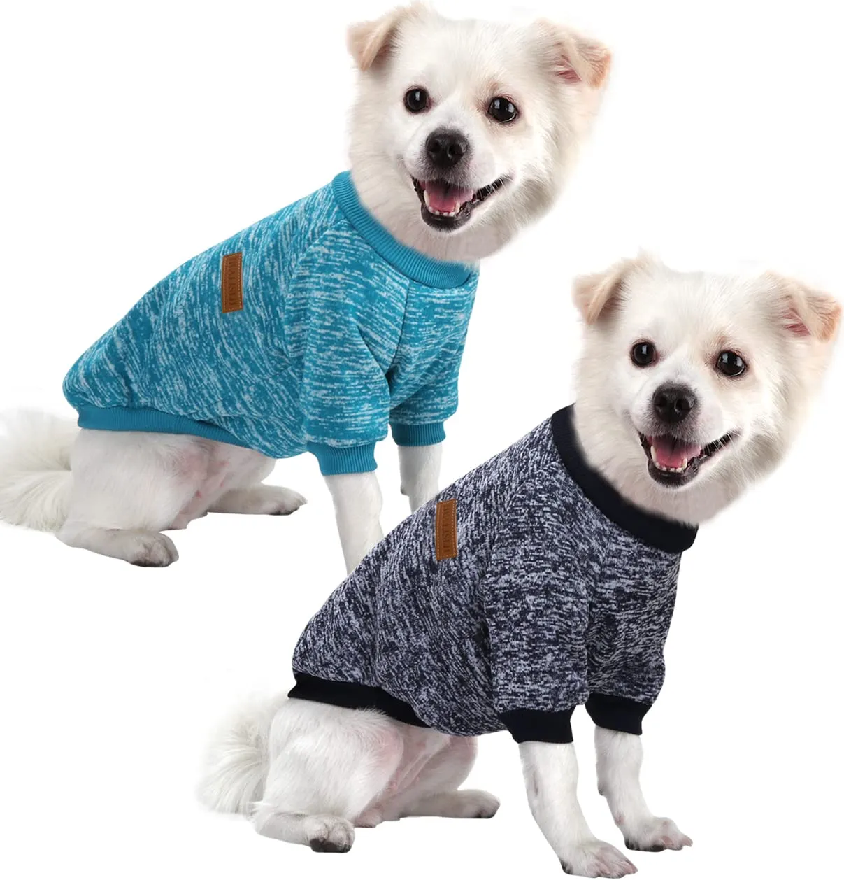 HuaLiSiJi Felpa per Cani Maglioncino per Chihuahua e Bulldog Francese, Blu e Blu Navy, XXL - immagine 1