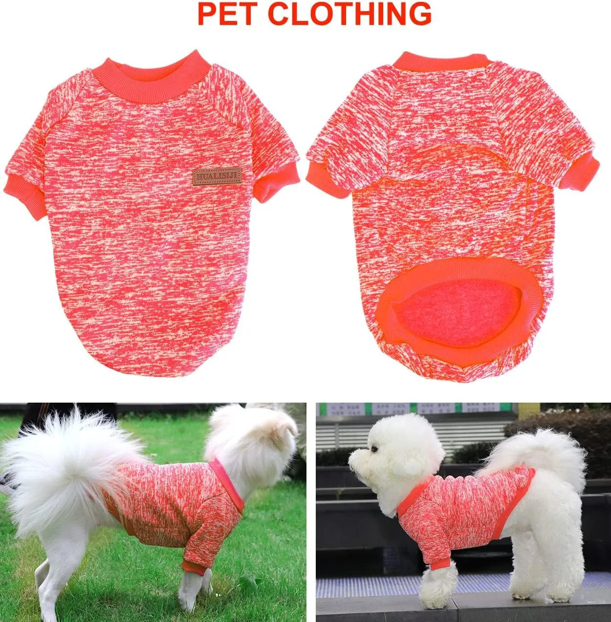 HuaLiSiJi Maglione per Cani Natale, Cotone e Velluto, Rosso, XXXL - immagine 2