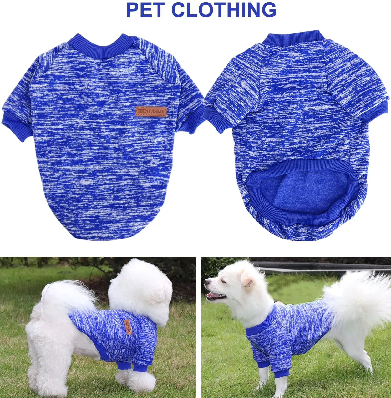 HuaLiSiJi Maglioncino per Cane e Gatto, XS, Blu Scuro e Blu Navy - immagine 2