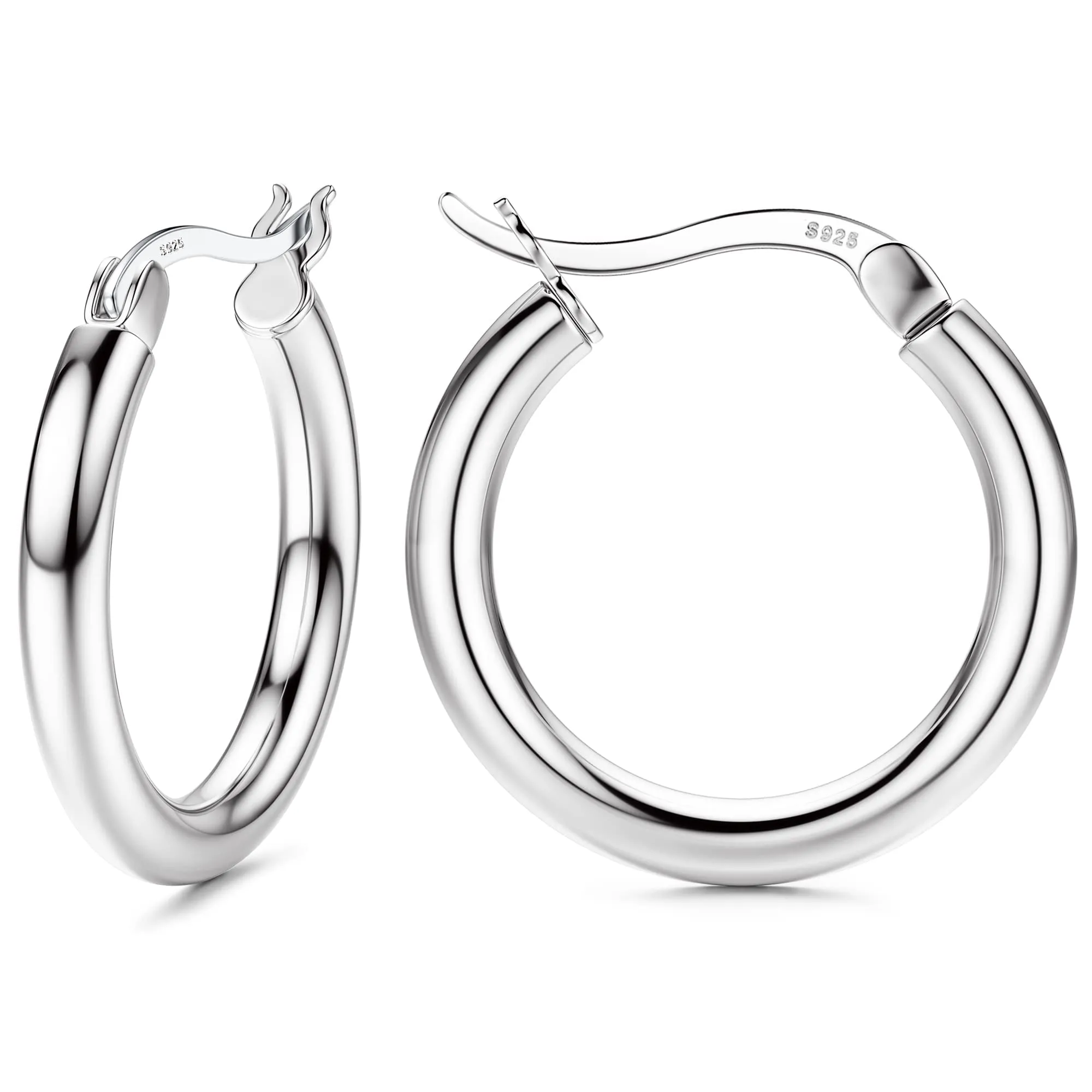 Chriscoco Orecchini a Cerchio in Rame con Perni in Argento 925 per Donna, Anallergici - immagine 1