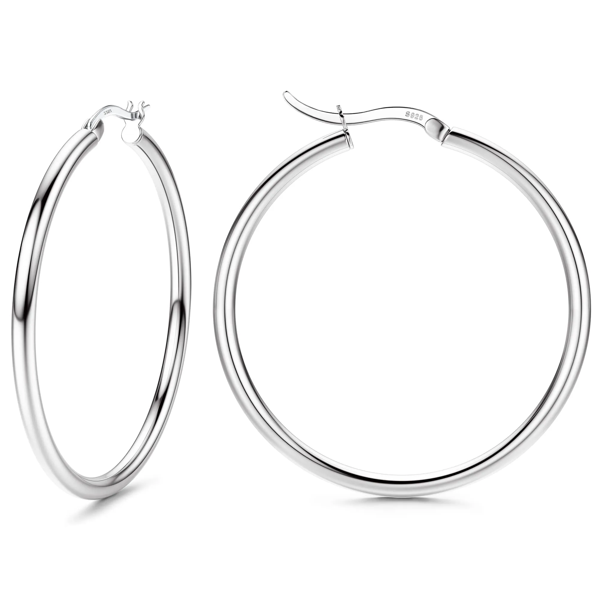 Chriscoco Orecchini a Cerchio in Rame con Perni in Argento 925 per Donna, Anallergici - immagine 1