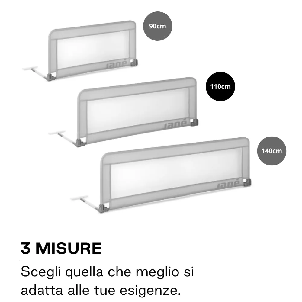 Jané Sponda Letto Ribaltabile 110 cm, Extra Alta e Traspirante, Pieghevole, Grigio - immagine 3
