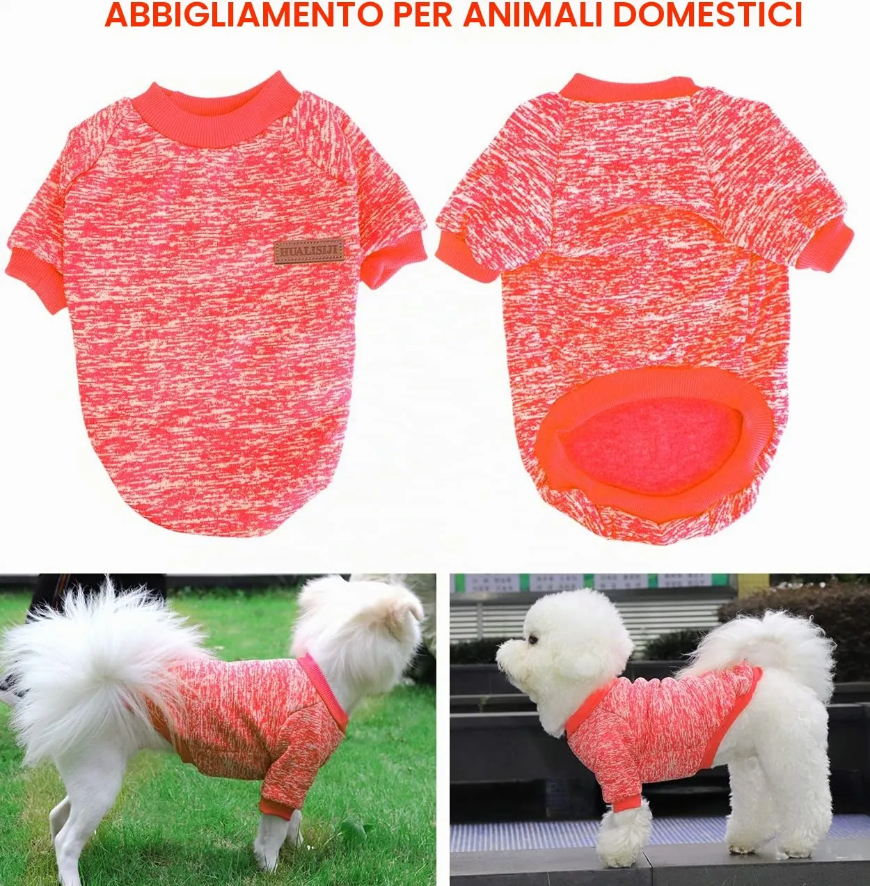 HuaLiSiJi Felpa per Cani, XL, Rosso+Blu Navy - immagine 2