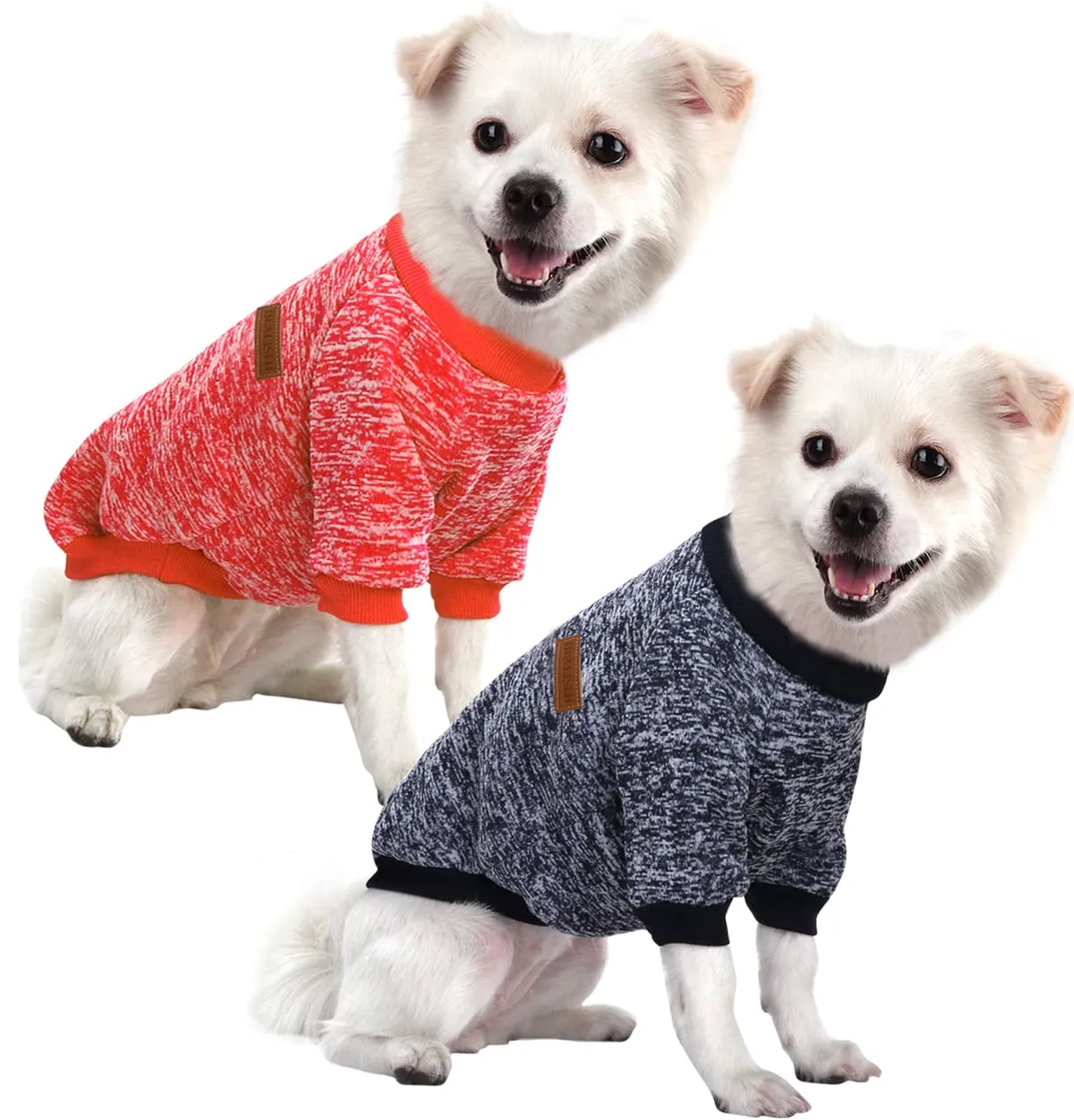HuaLiSiJi Maglione in Pile per Cane e Gatto, Taglia M, Rosso+Blu Navy - immagine 1