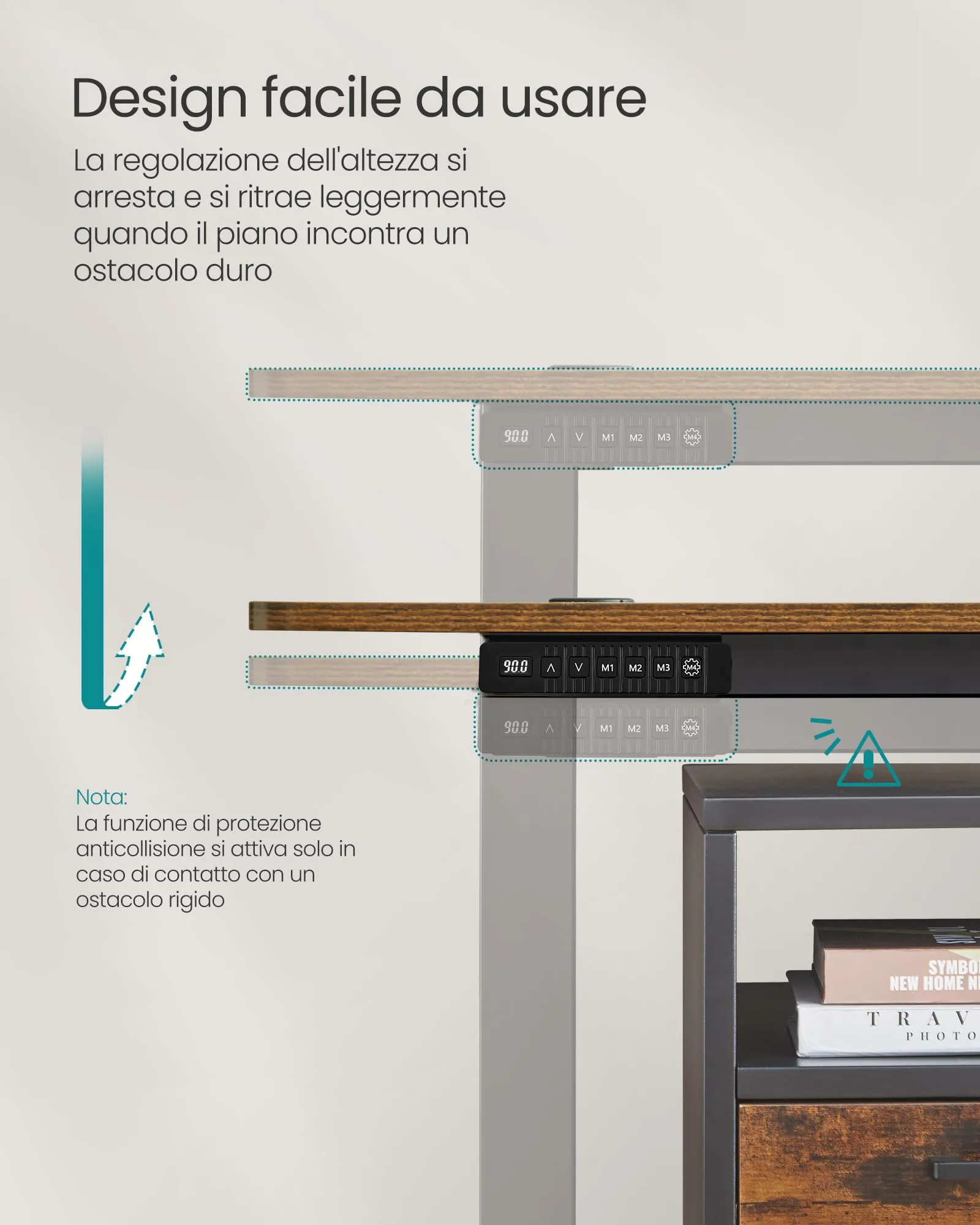 SONGMICS Scrivania Elettrica Regolabile in Altezza, 160 x 70 x (71-120) cm - immagine 8