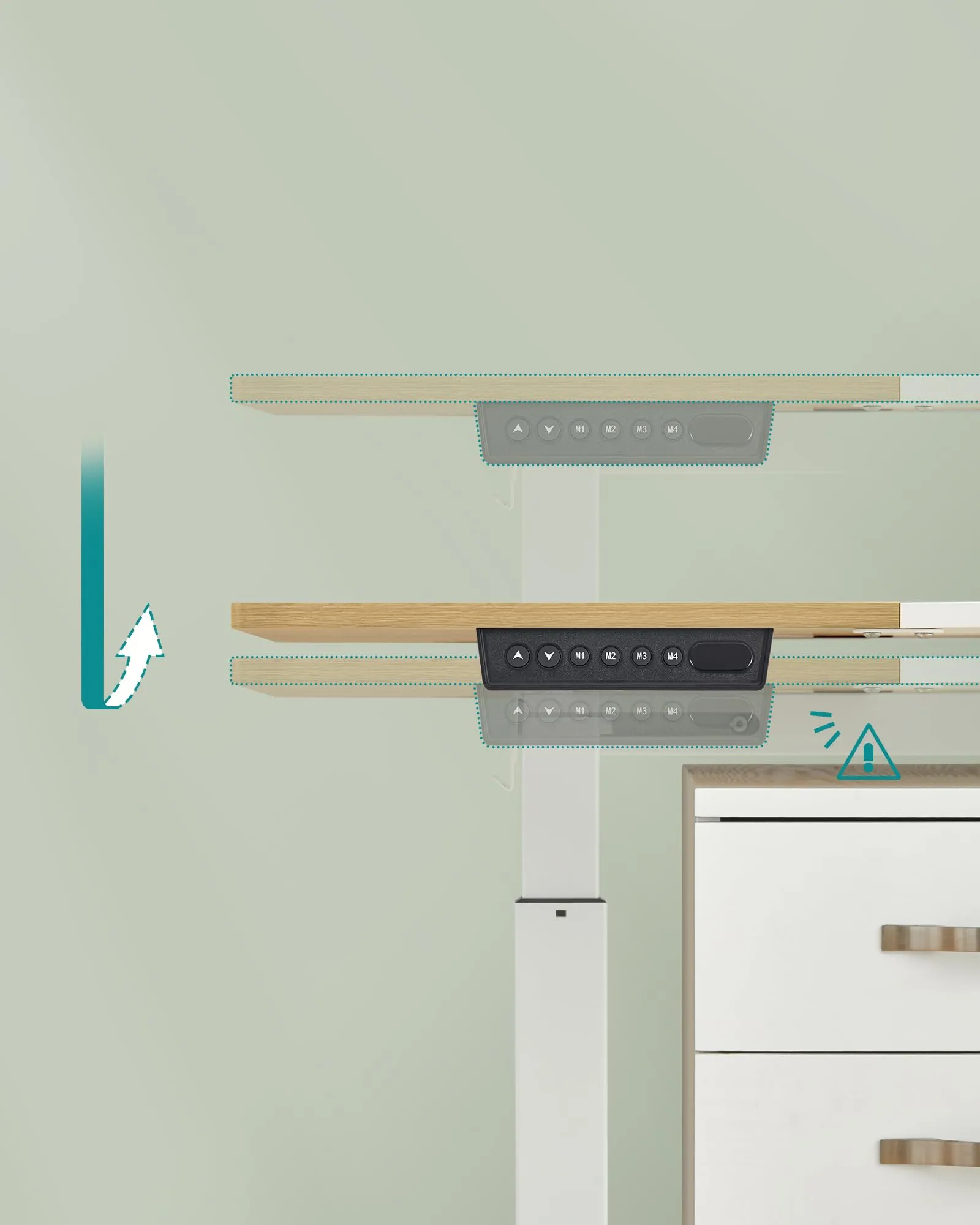 SONGMICS Scrivania Elettrica Regolabile in Altezza, 160 x 70 x (71-120) cm - immagine 2