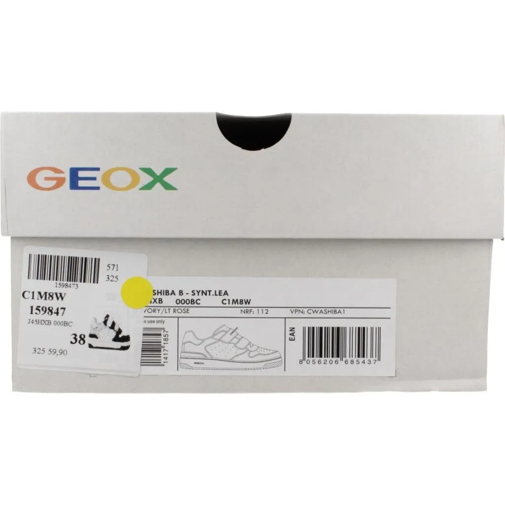 Geox Ragazza J Washiba Girl B Sneaker, Lt Ivory Lt Rose, 25 EU - immagine 8