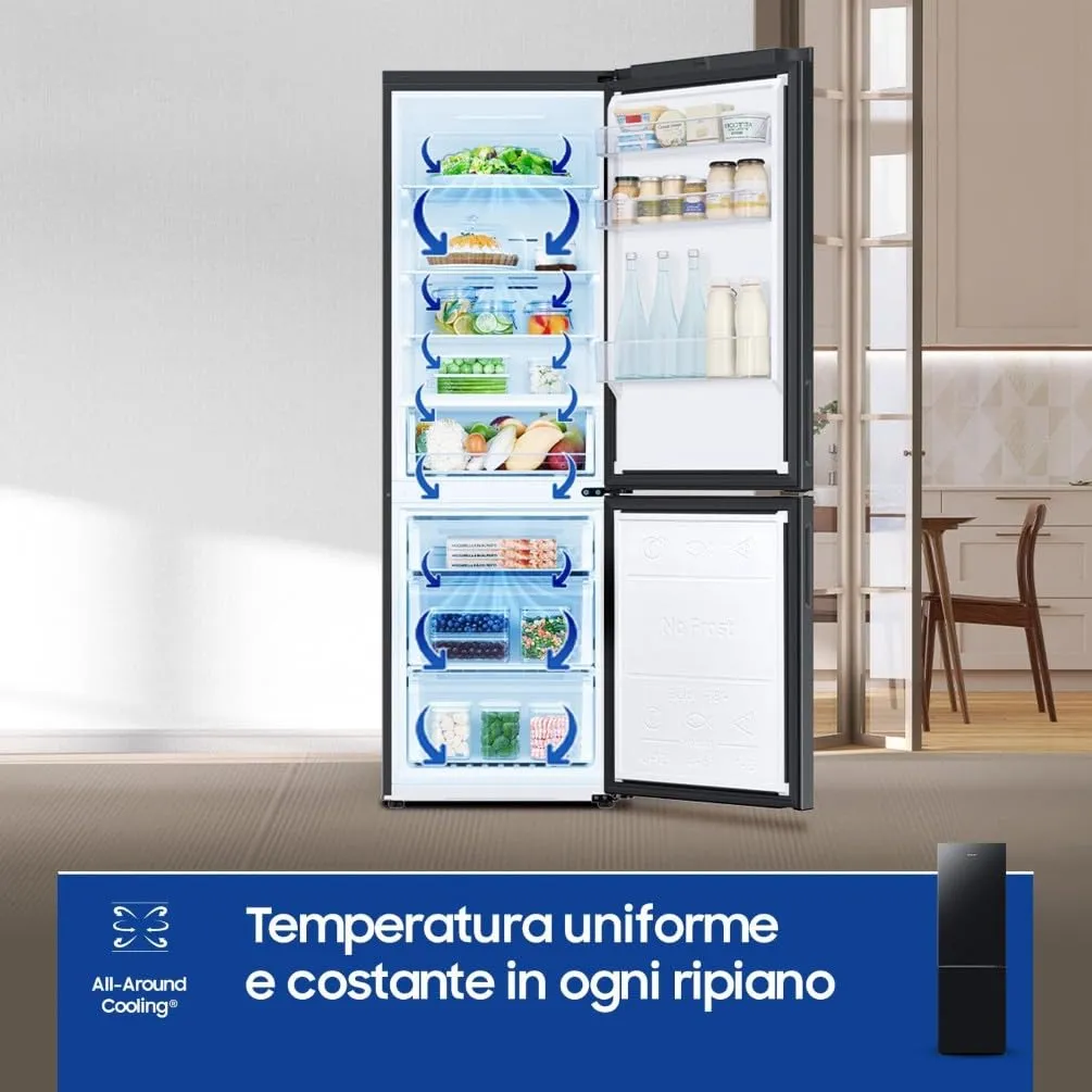 Samsung EcoFlex RB33B610EBN/EF Frigorifero Combinato, SpaceMax, Total No Frost, 344 L, New Empire Black - immagine 5