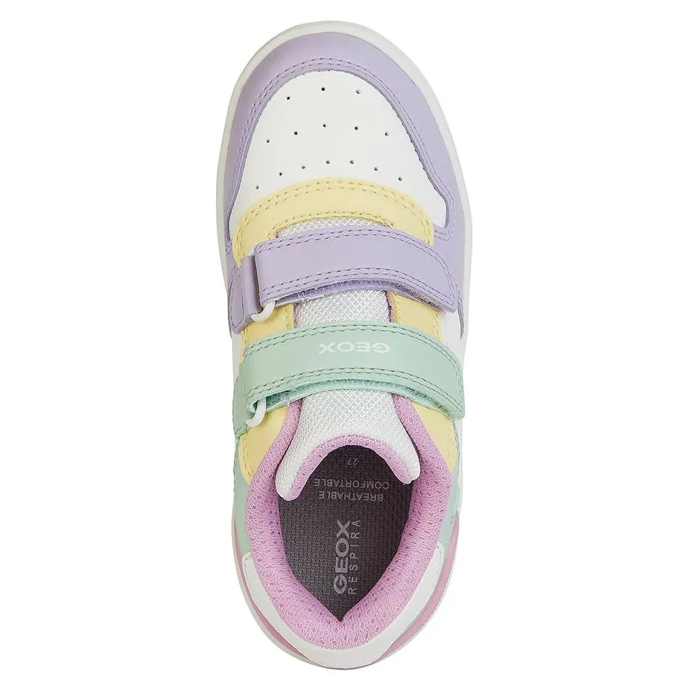 Geox Ragazza J Washiba Girl B Sneaker, Bianco/Multicolore, 33 EU - immagine 4