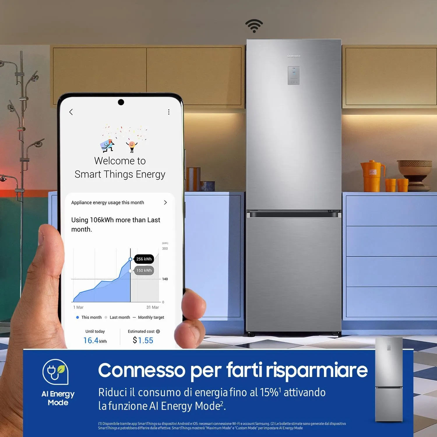 Samsung EcoFlex AI RB34C775CS9/EF Frigorifero Combinato, SpaceMax, Total No Frost, 344 L, Metal Inox - immagine 3