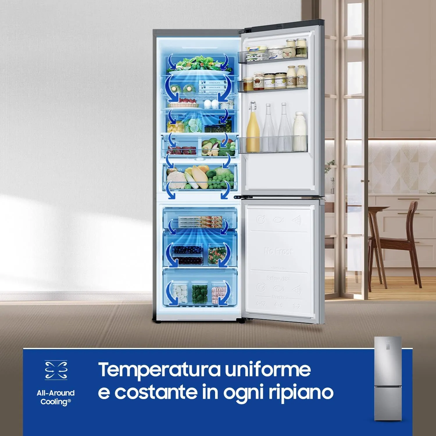 Samsung EcoFlex AI RB34C775CS9/EF Frigorifero Combinato, SpaceMax, Total No Frost, 344 L, Metal Inox - immagine 6