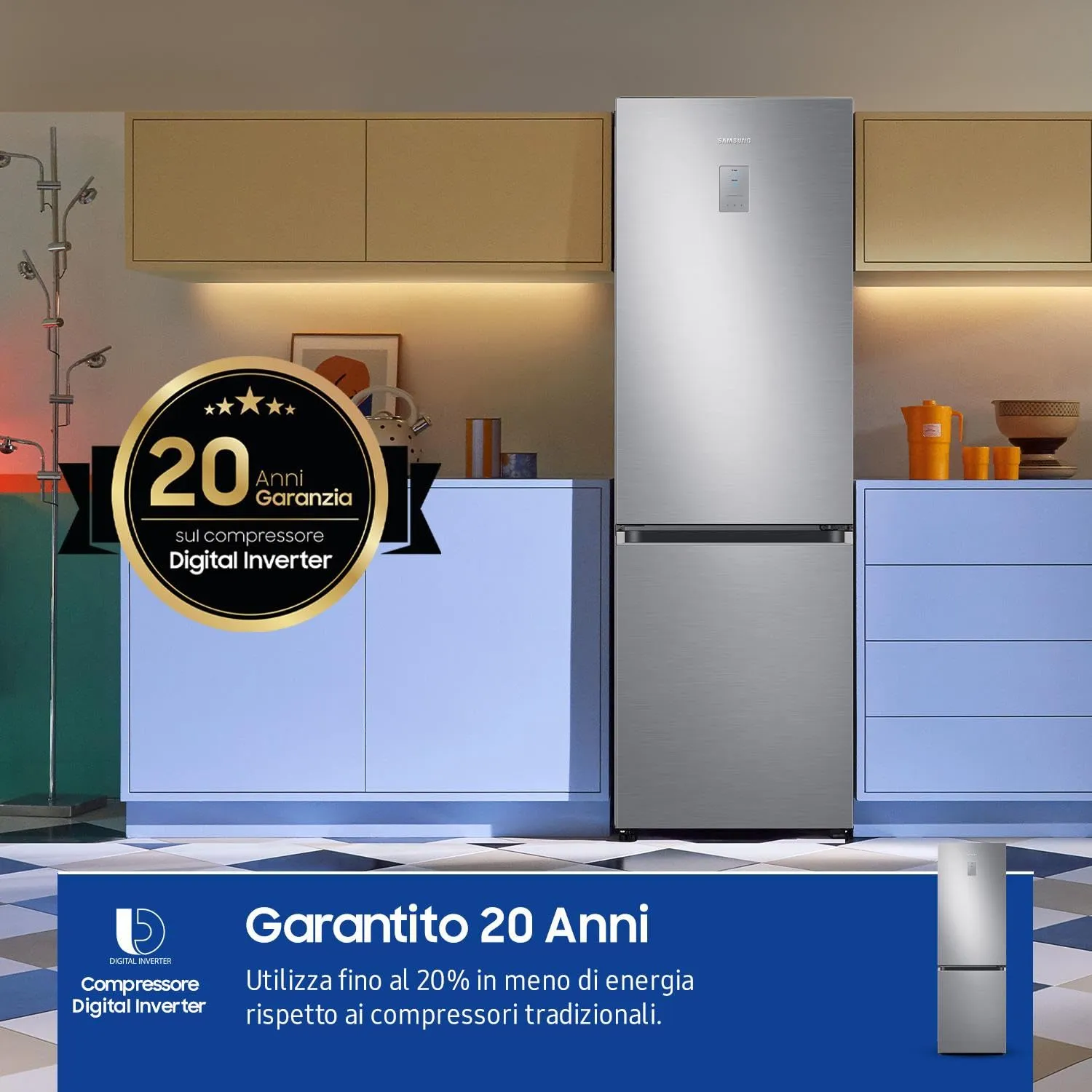 Samsung EcoFlex AI RB34C775CS9/EF Frigorifero Combinato, SpaceMax, Total No Frost, 344 L, Metal Inox - immagine 8