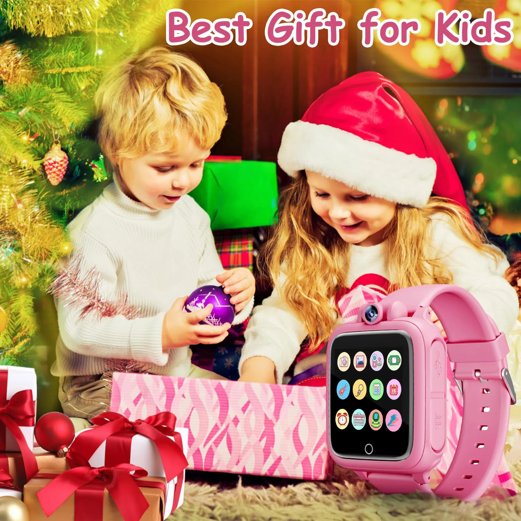 Diswoe Smartwatch per Bambini, Rosa, con Scheda Micro SD e Contapassi - immagine 7