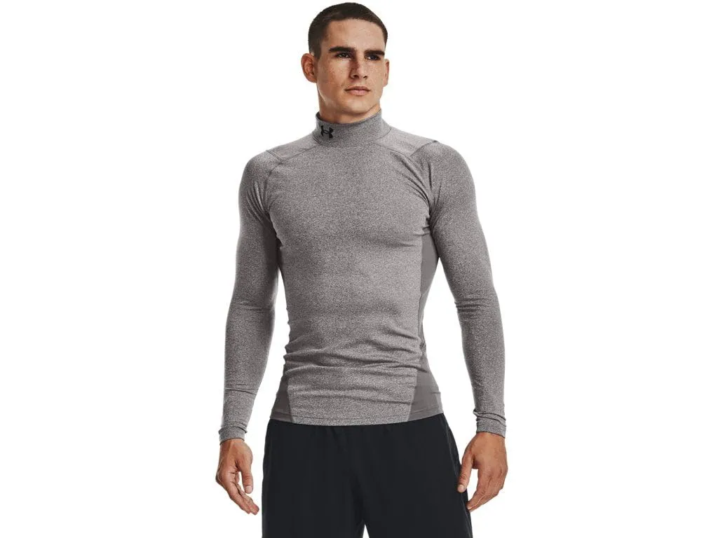 Under Armour ColdGear Armour Mock Long Sleeve Shirt, Light Carbon Heather, Black, XXL - immagine 1