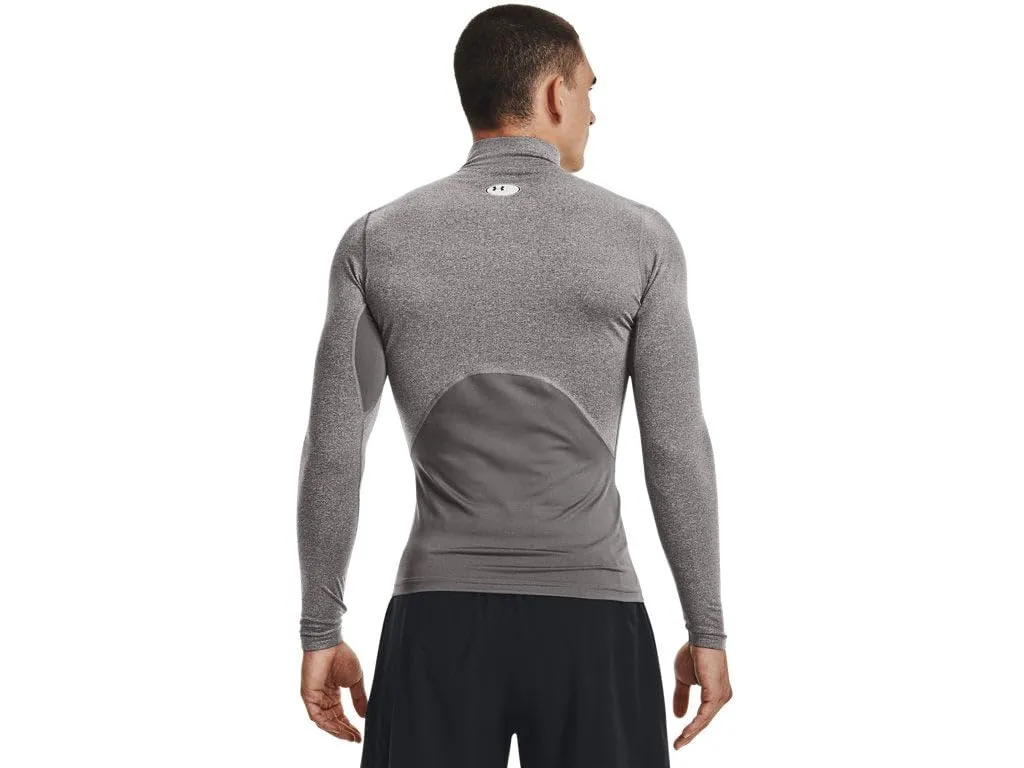 Under Armour ColdGear Armour Mock Long Sleeve Shirt, Light Carbon Heather, Black, XXL - immagine 2