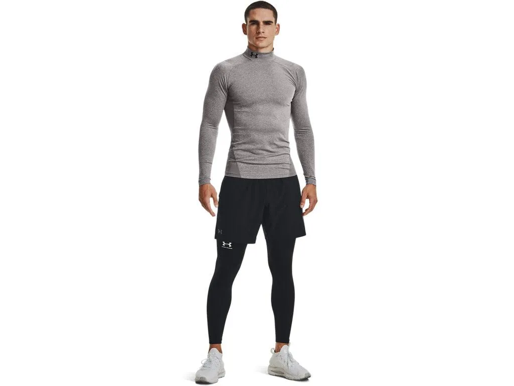 Under Armour ColdGear Armour Mock Long Sleeve Shirt, Light Carbon Heather, Black, XXL - immagine 3