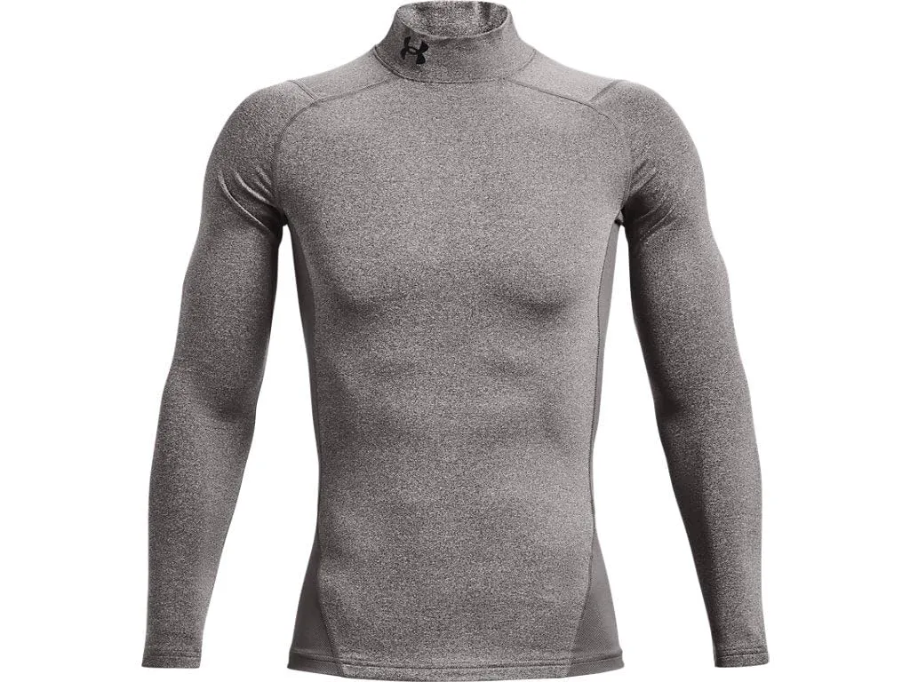 Under Armour ColdGear Armour Mock Long Sleeve Shirt, Light Carbon Heather, Black, XXL - immagine 4