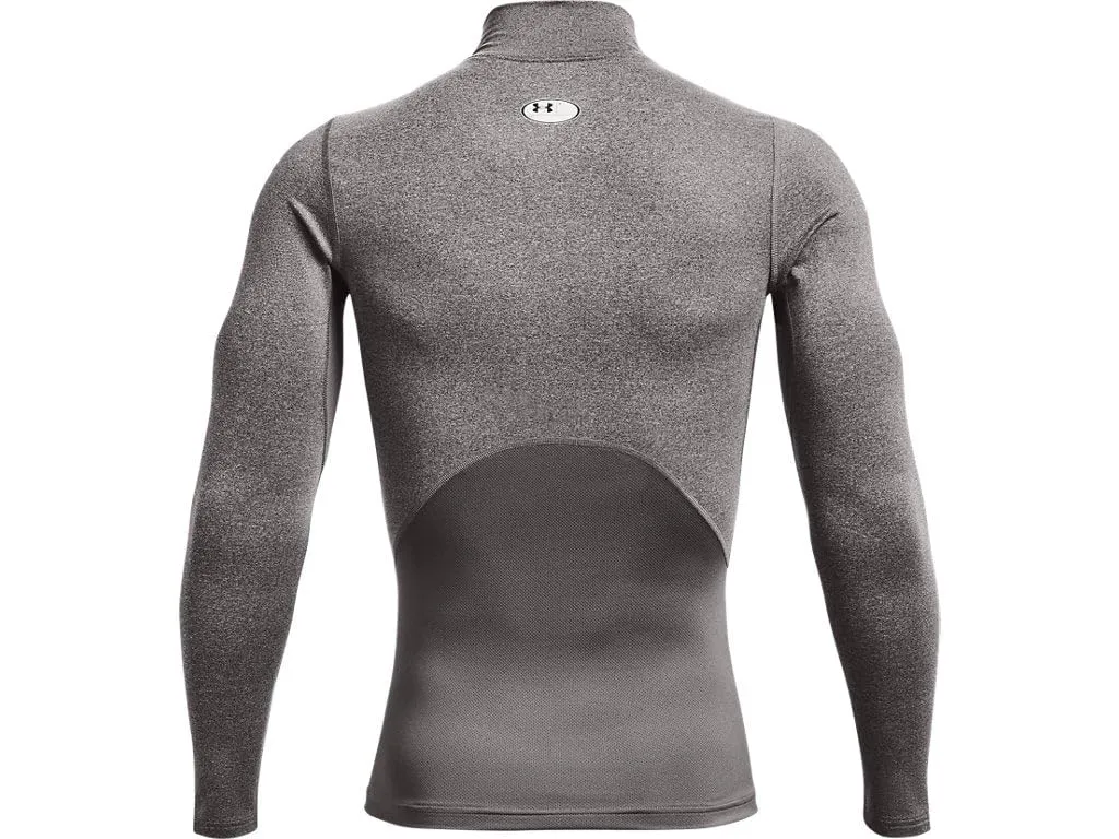 Under Armour ColdGear Armour Mock Long Sleeve Shirt, Light Carbon Heather, Black, XXL - immagine 5