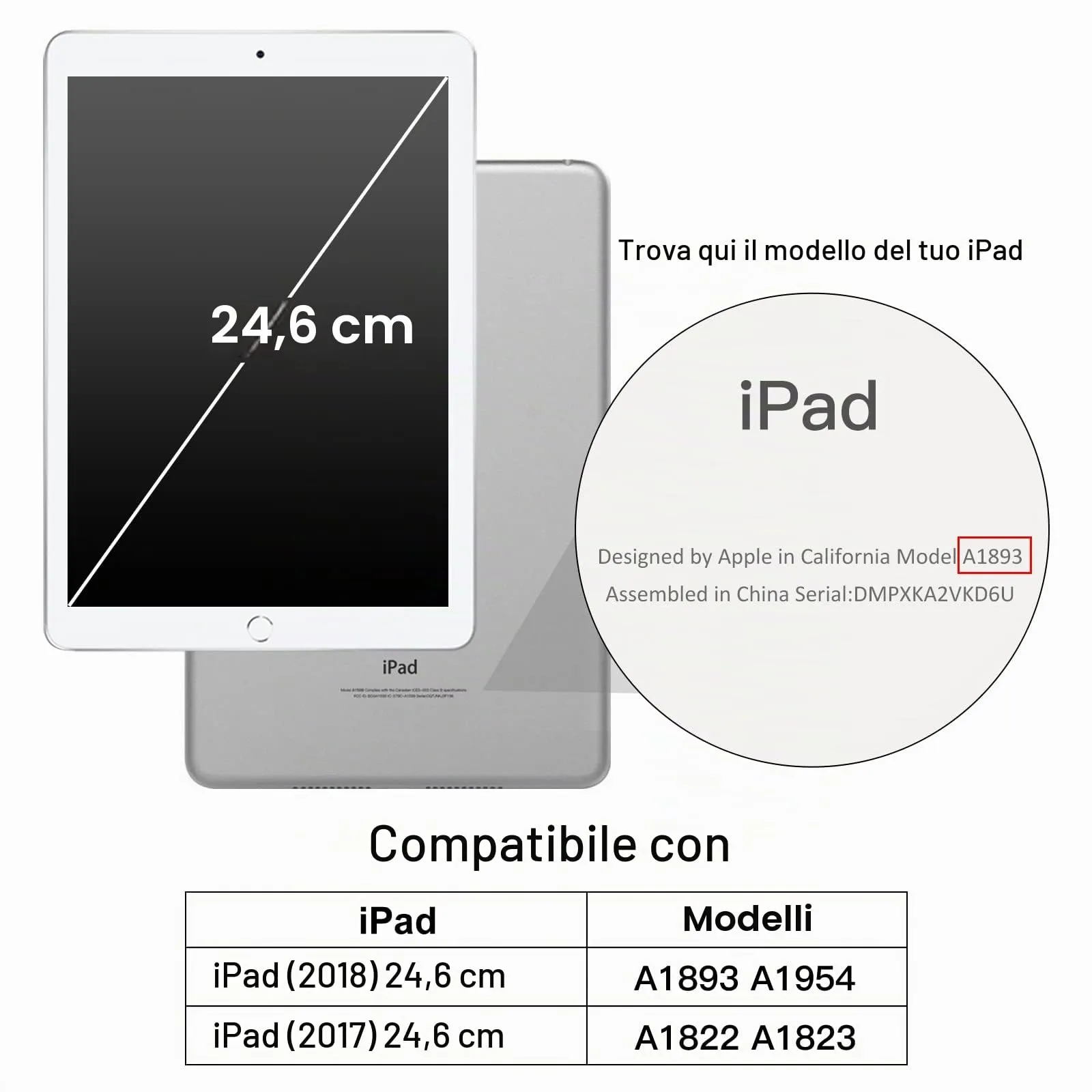 JETech Custodia per iPad 6ª/5ª Gen 9,7" (2018/2017), Navy - immagine 2