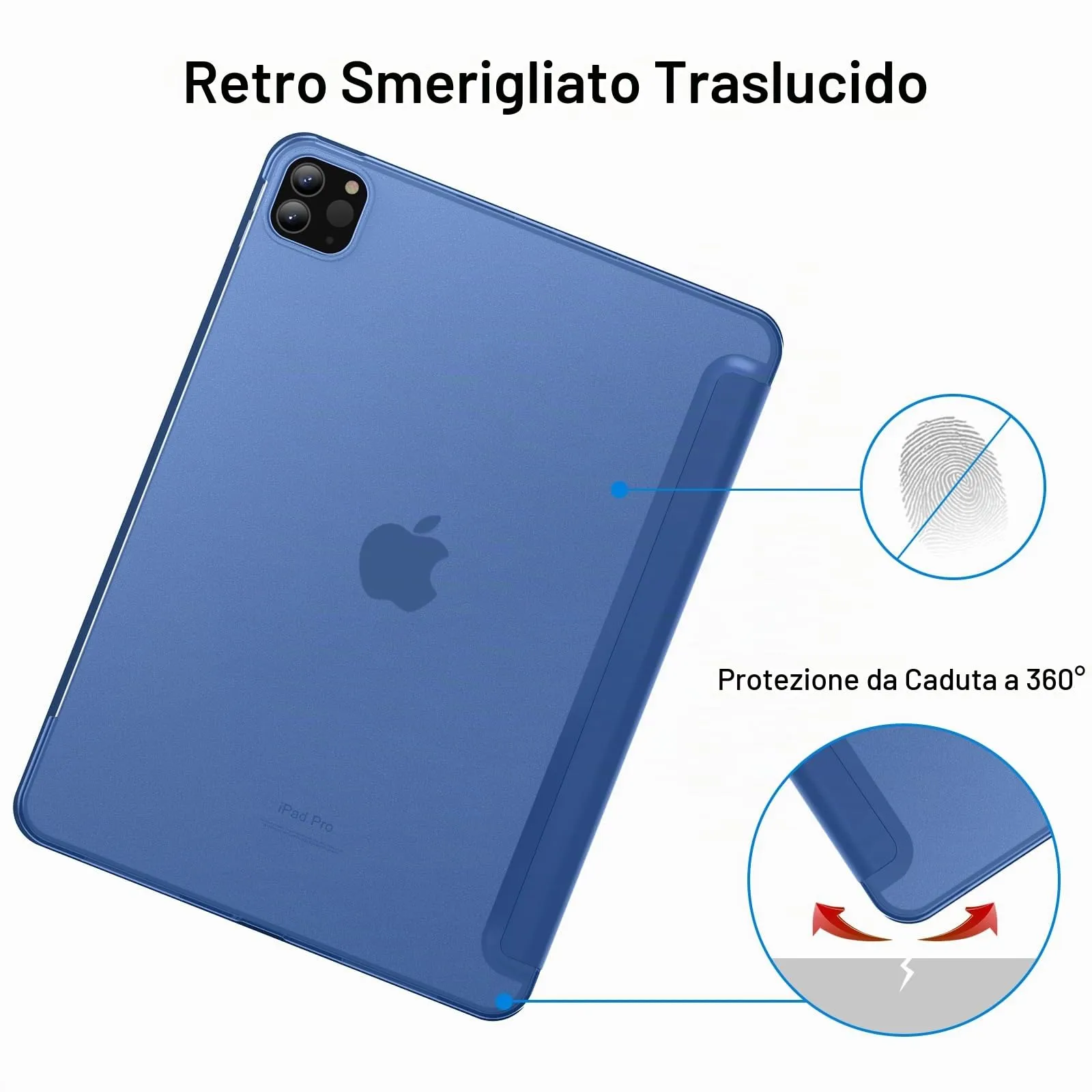 JETech Custodia per iPad Pro 11" (2022/2021/2020/2018), Navy - immagine 4