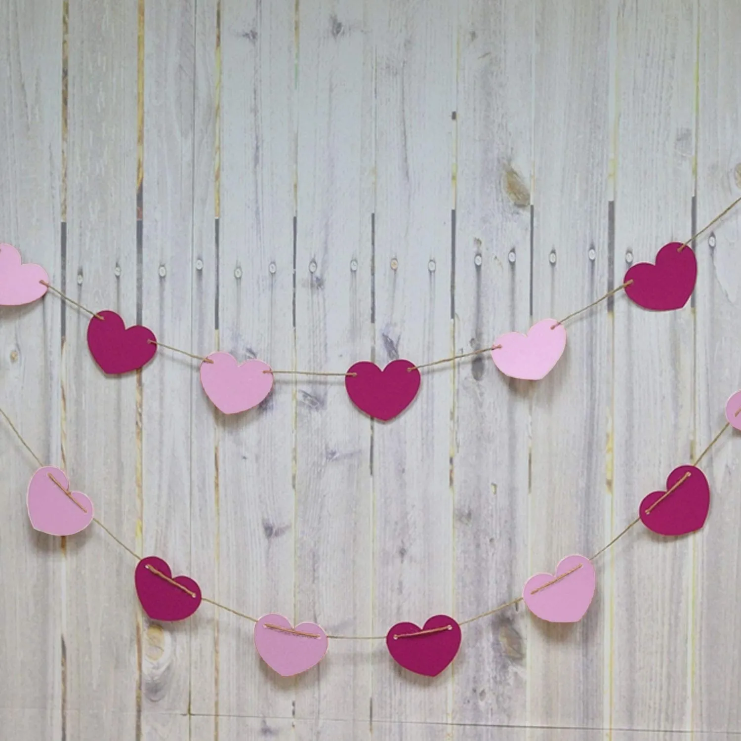 Jonami Ghirlanda di Carta Cuori Rosa, Fucsia e Bianco, 9 Metri - immagine 5