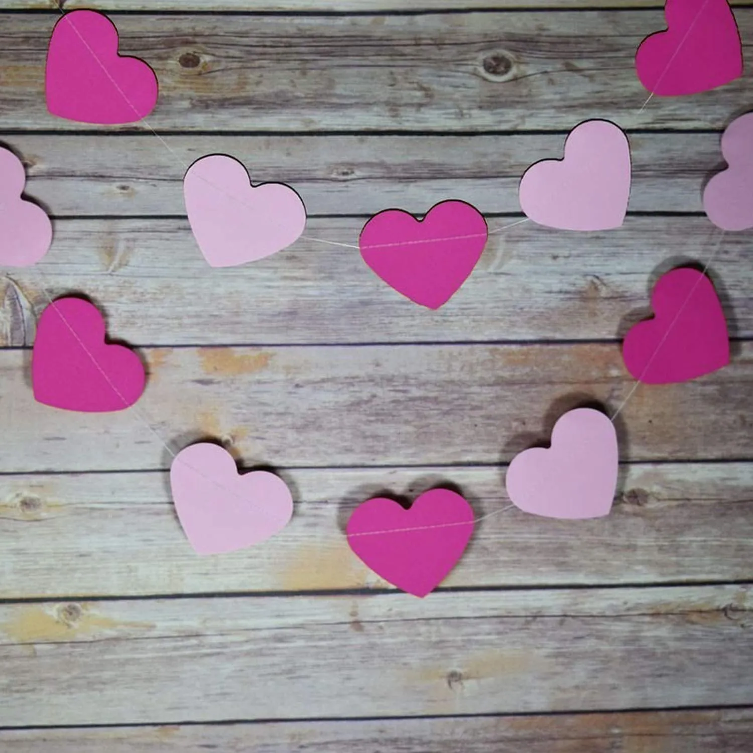 Jonami Ghirlanda di Carta Cuori Rosa, Fucsia e Bianco, 9 Metri - immagine 7