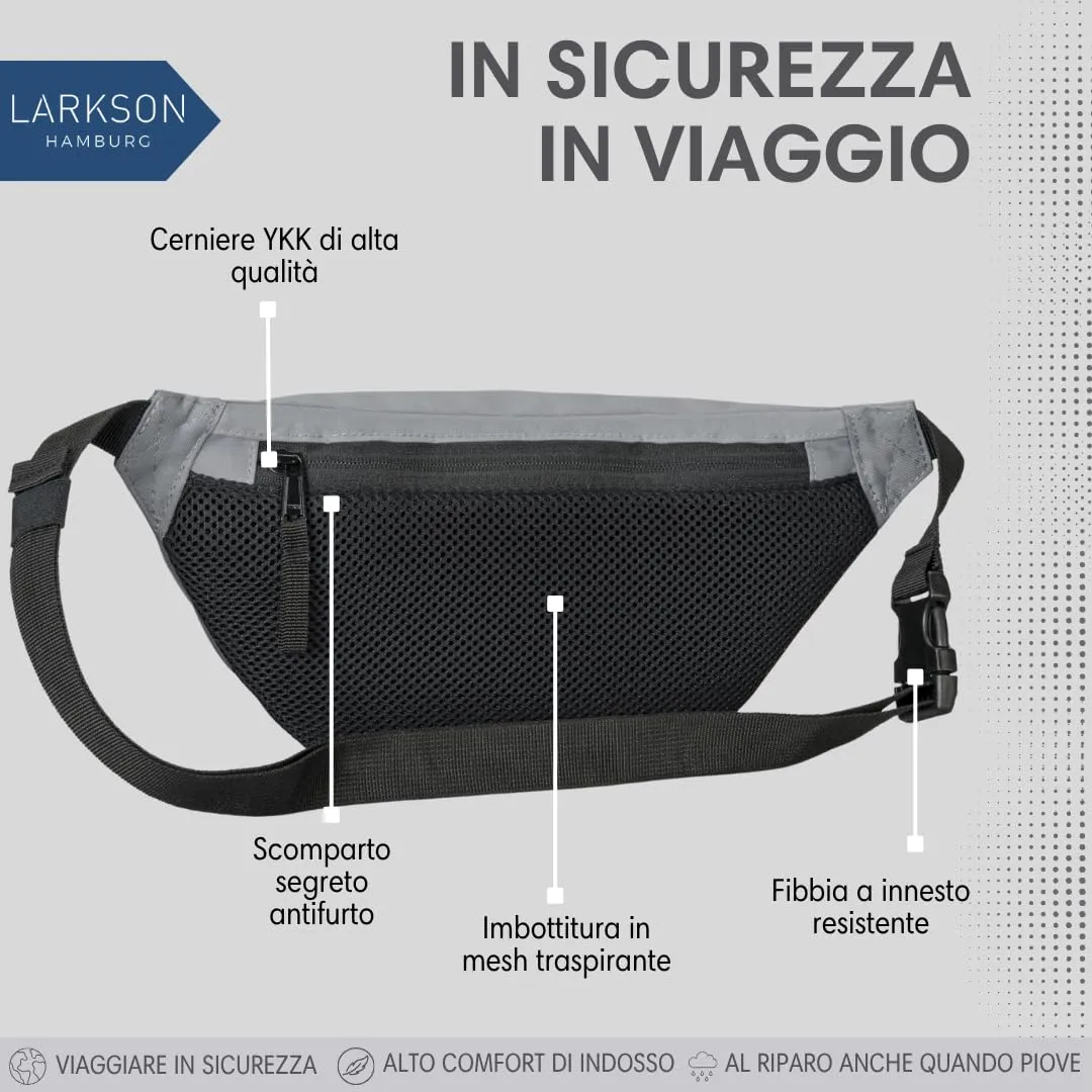 LARKSON Marsupio Donna e Uomo, Grigio - immagine 4