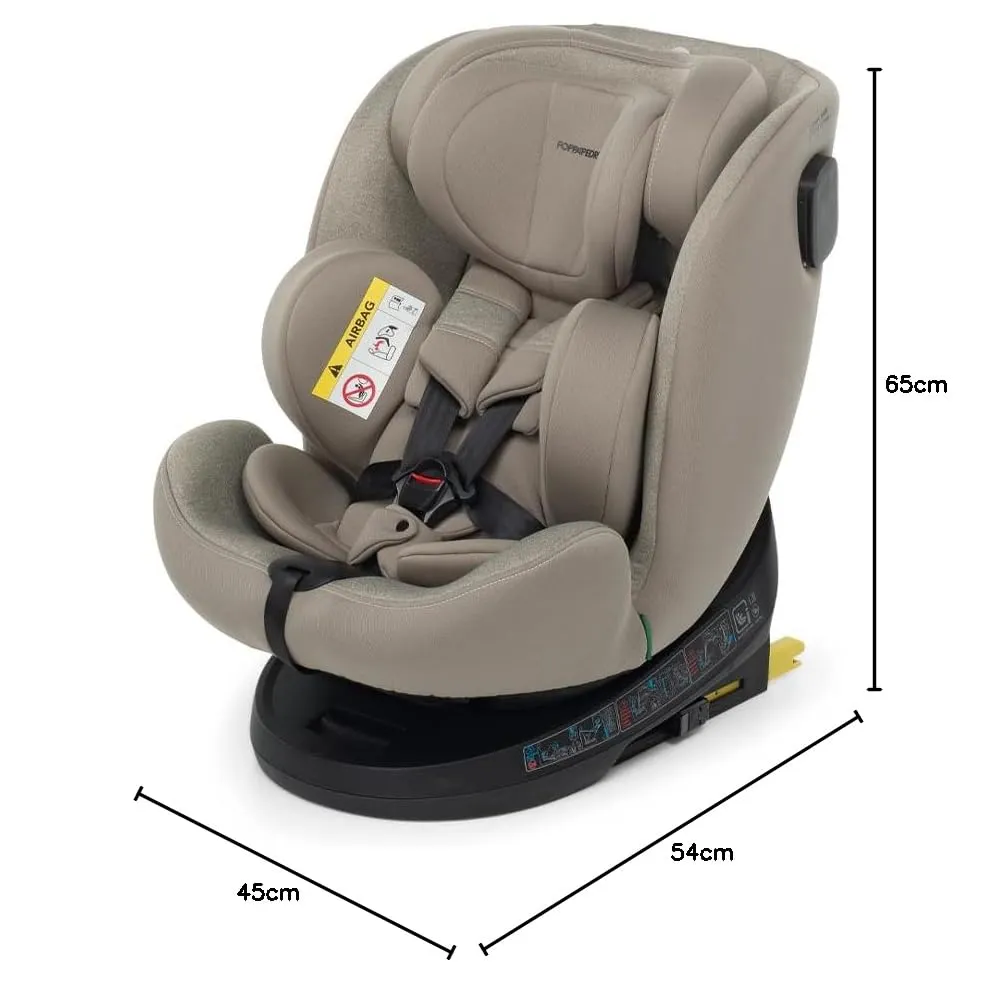 Foppapedretti Circle I-Size Seggiolino Auto Girevole 360°, 40-150 cm, ECE R129, Isofix e TopTether, Sand - immagine 2