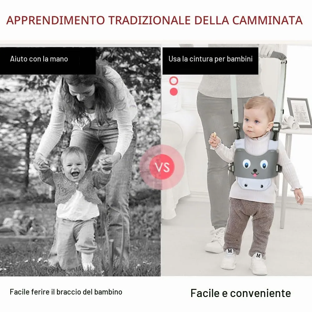Vicloon Redini Primi Passi Bretelle di Sicurezza per Bambino, Assistente per Camminare Detachable, Cintura Protettiva Sostegno Portatile (Grigio) - immagine 4